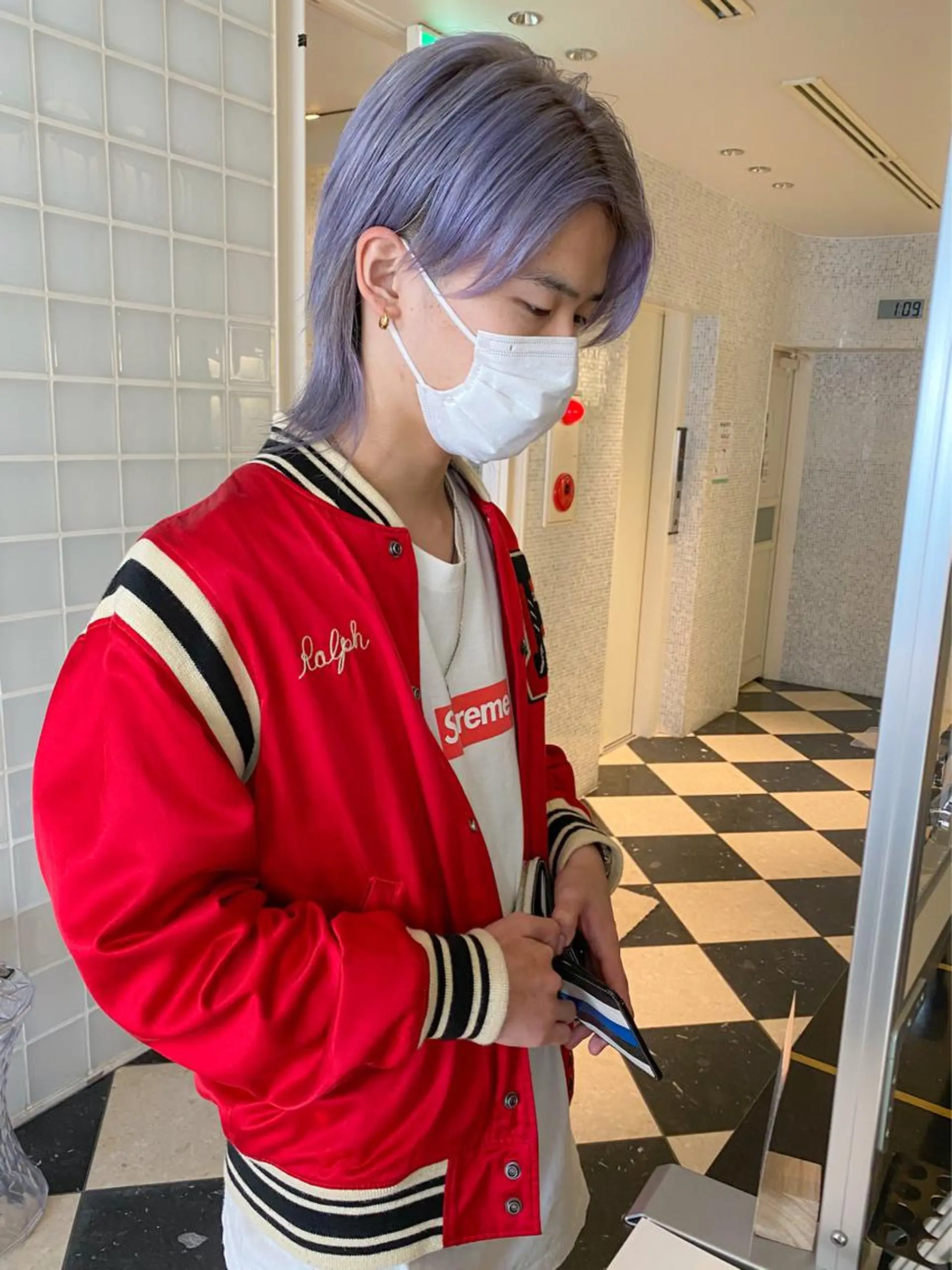 ショート カラー メンズ メンズハイトーン メンズウルフカット ハイトーンカラー パープルカラー ウルフカット ボブ特化美容師/ ボブパーマ/ミツイのヘアスタイル