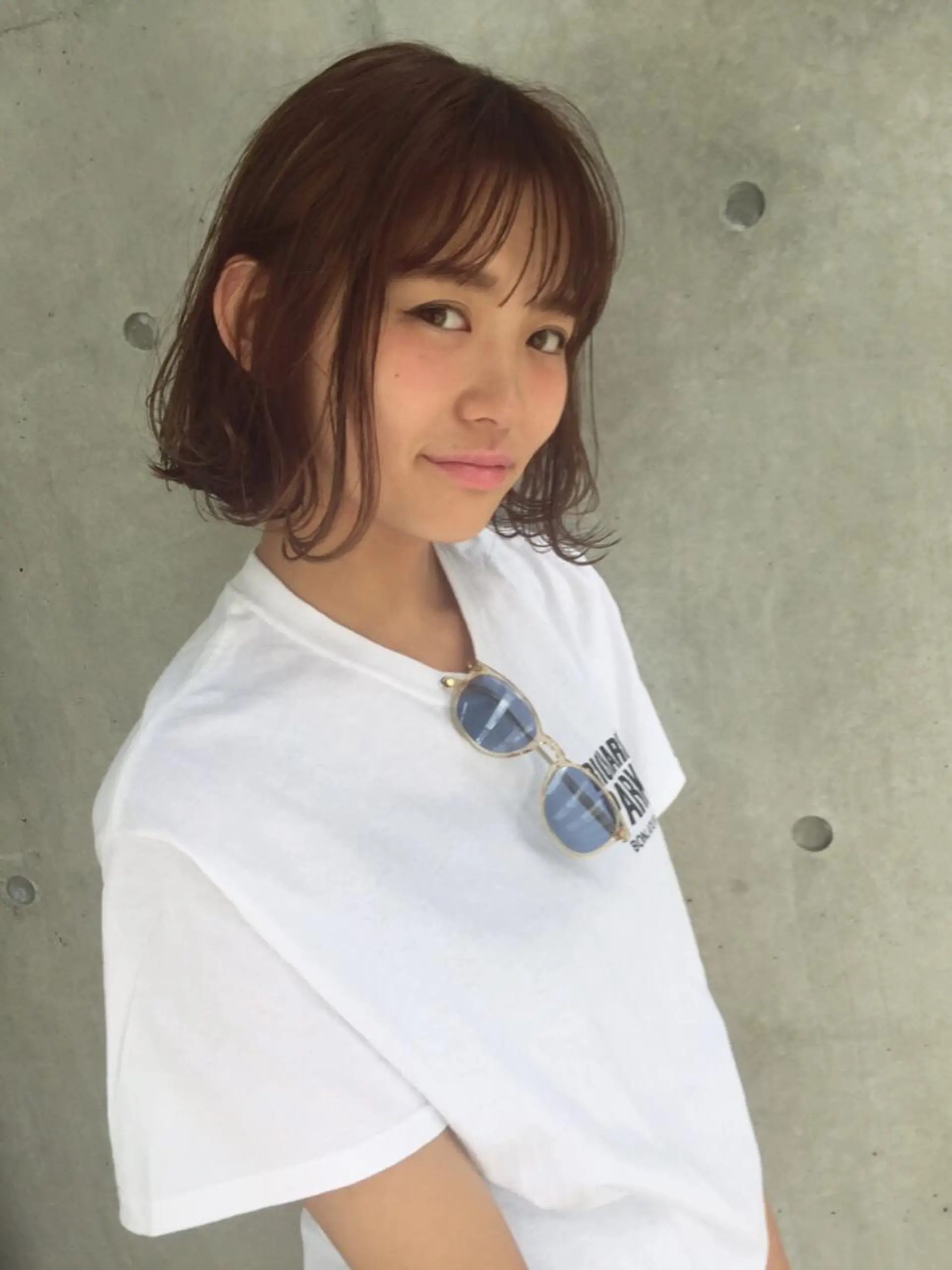 ショート ミディアム ボブ 外ハネヘア 透明感カラー🌿ボブ ✨飛田　ケイのヘアスタイル