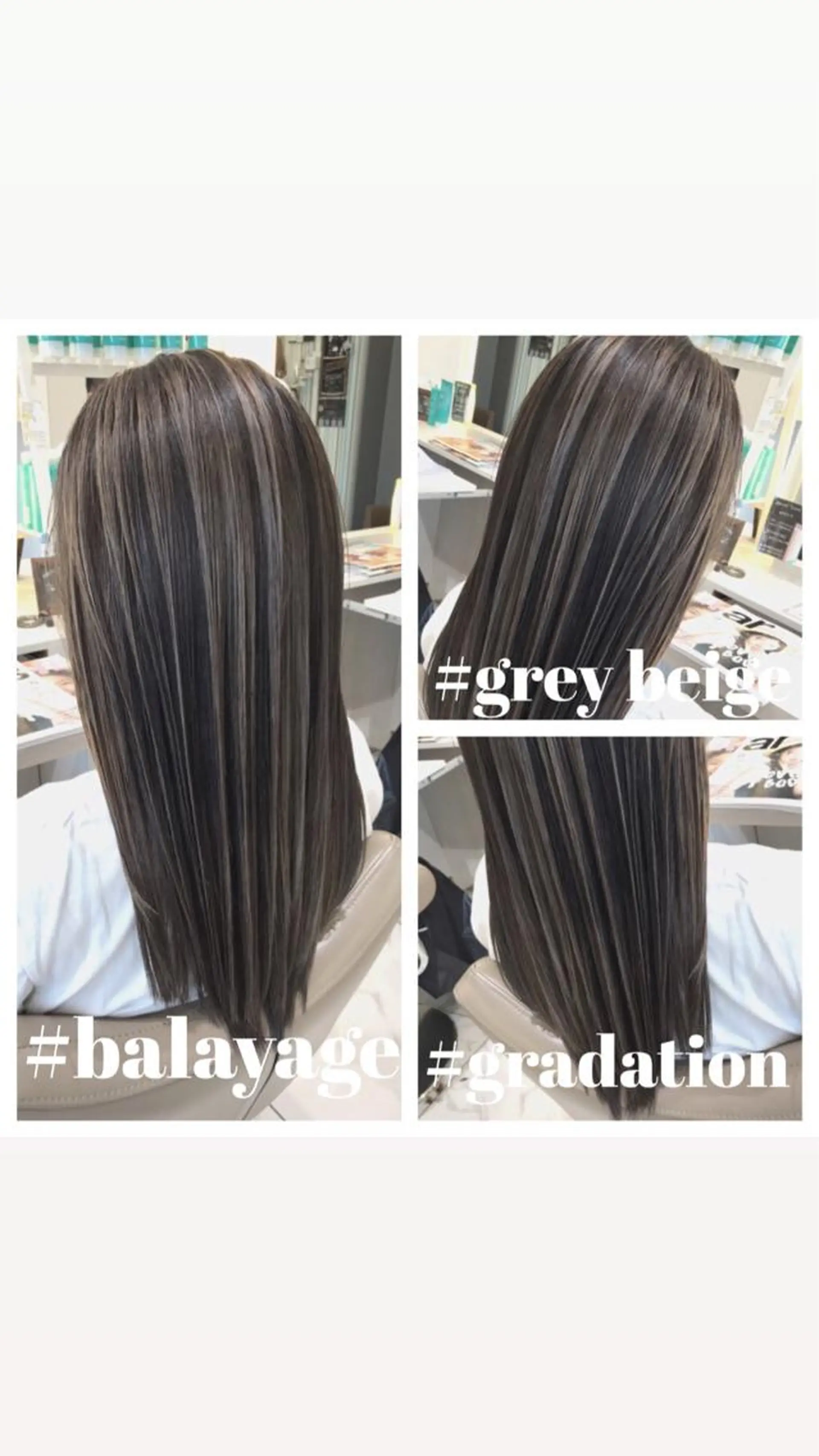 ロング カラー バレイヤージュ グレージュ 髪質改善 レイヤーカット カット ヘアカラー トリートメント 山崎俊輔/髪質改善 /バレイヤージュのヘアスタイル