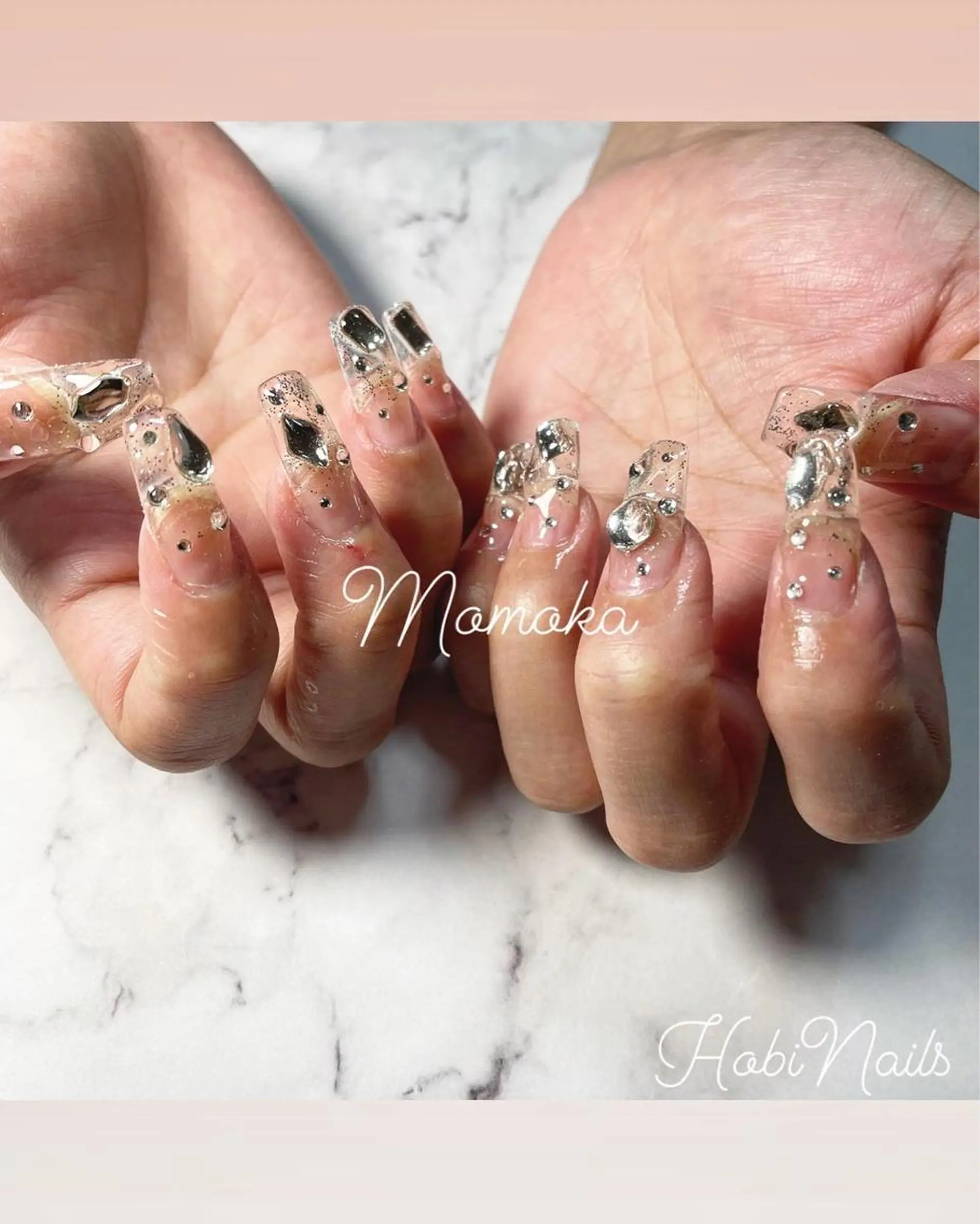 ネイル 長さ出し Momo nailsalonのネイルデザイン