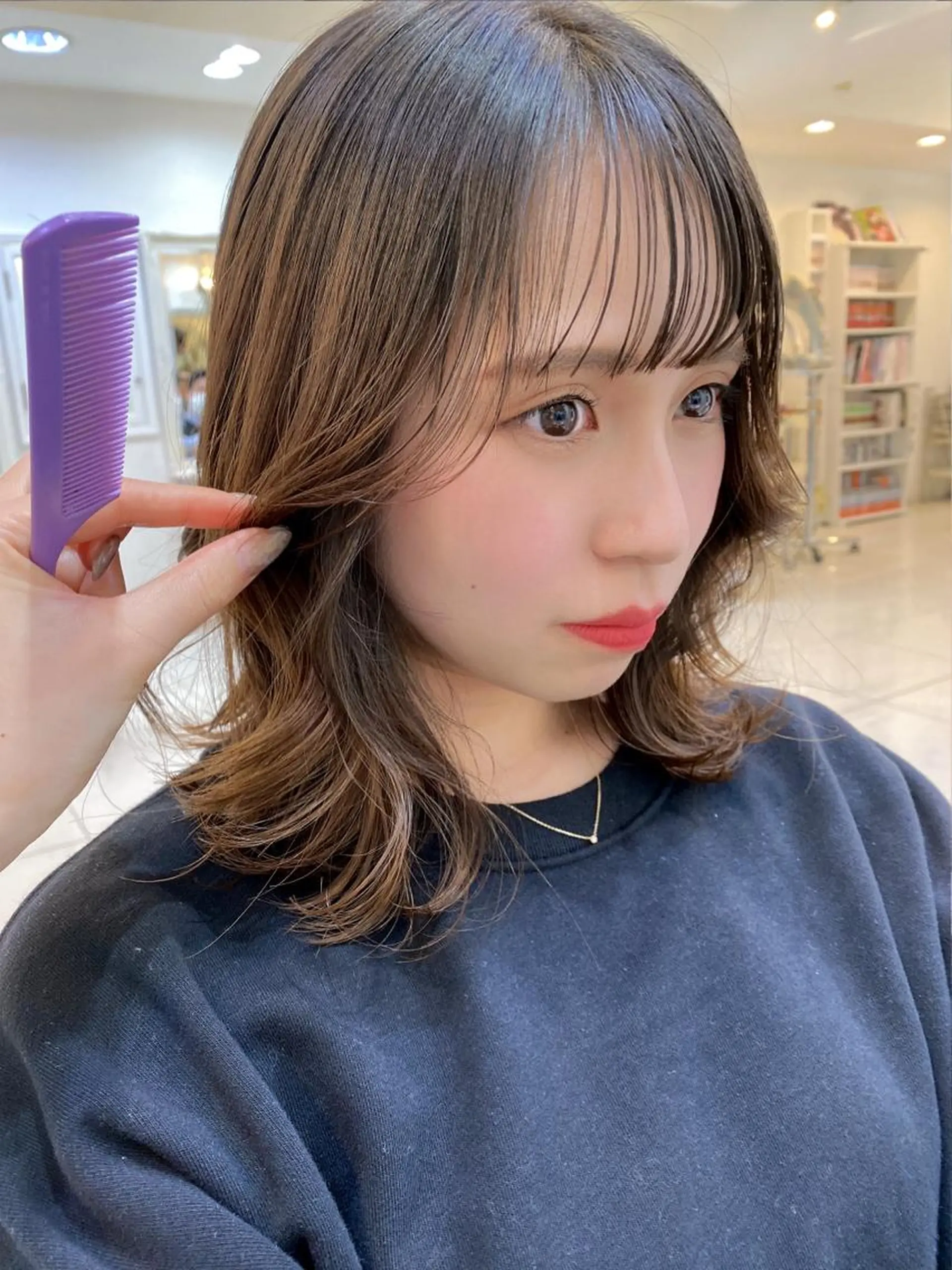 ミディアム カラー ヘアアレンジ マツエク・マツパ アイブロウ カット 透明感カラー🫧ヘア セット🫧松本菜月の眉毛・アイブロウイメージ