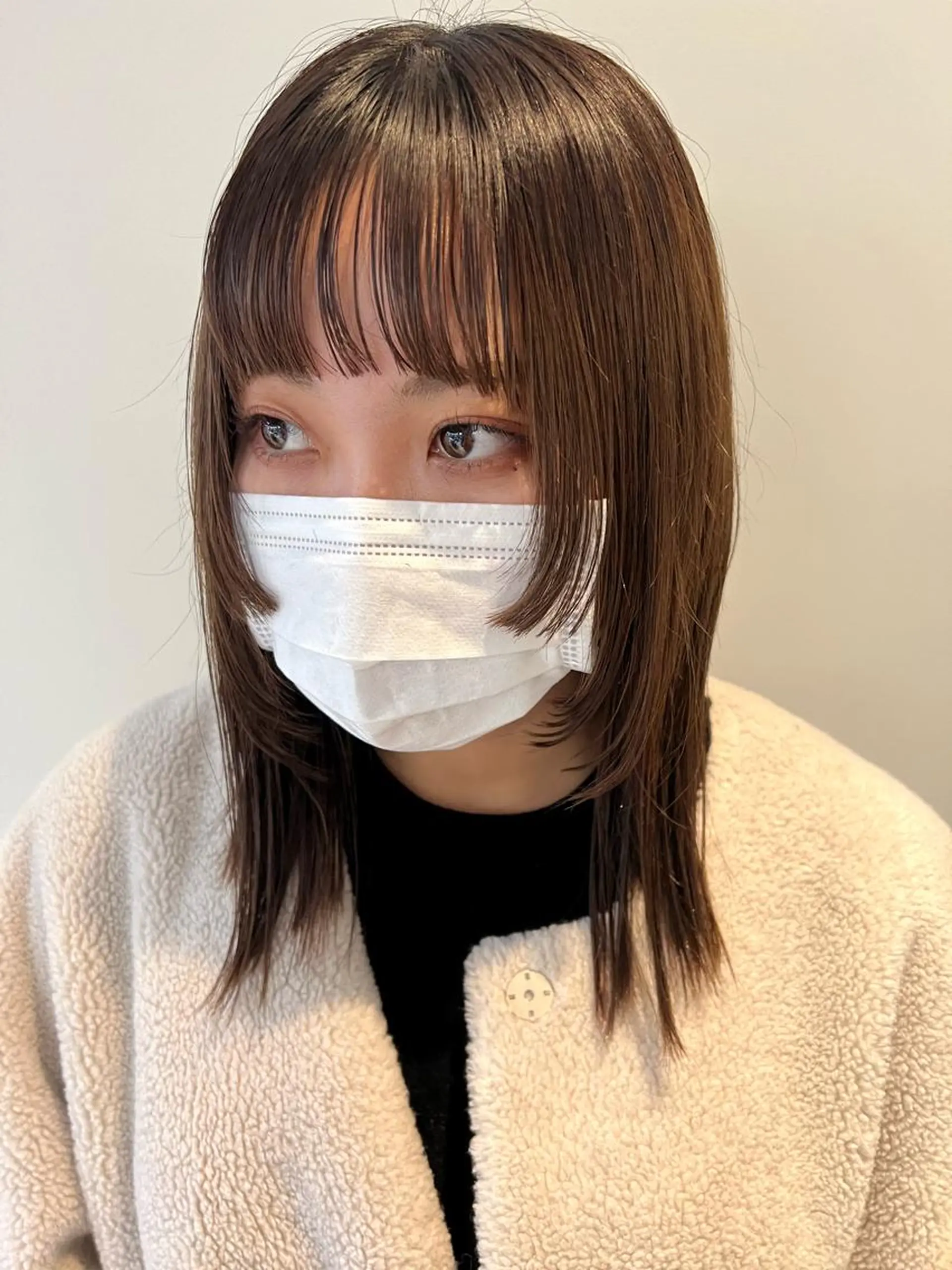ミディアム カラー 顔まわりレイヤー 韓国風ヘア レイヤーカット ウルフカット MARU パーマ/レイヤーのヘアスタイル