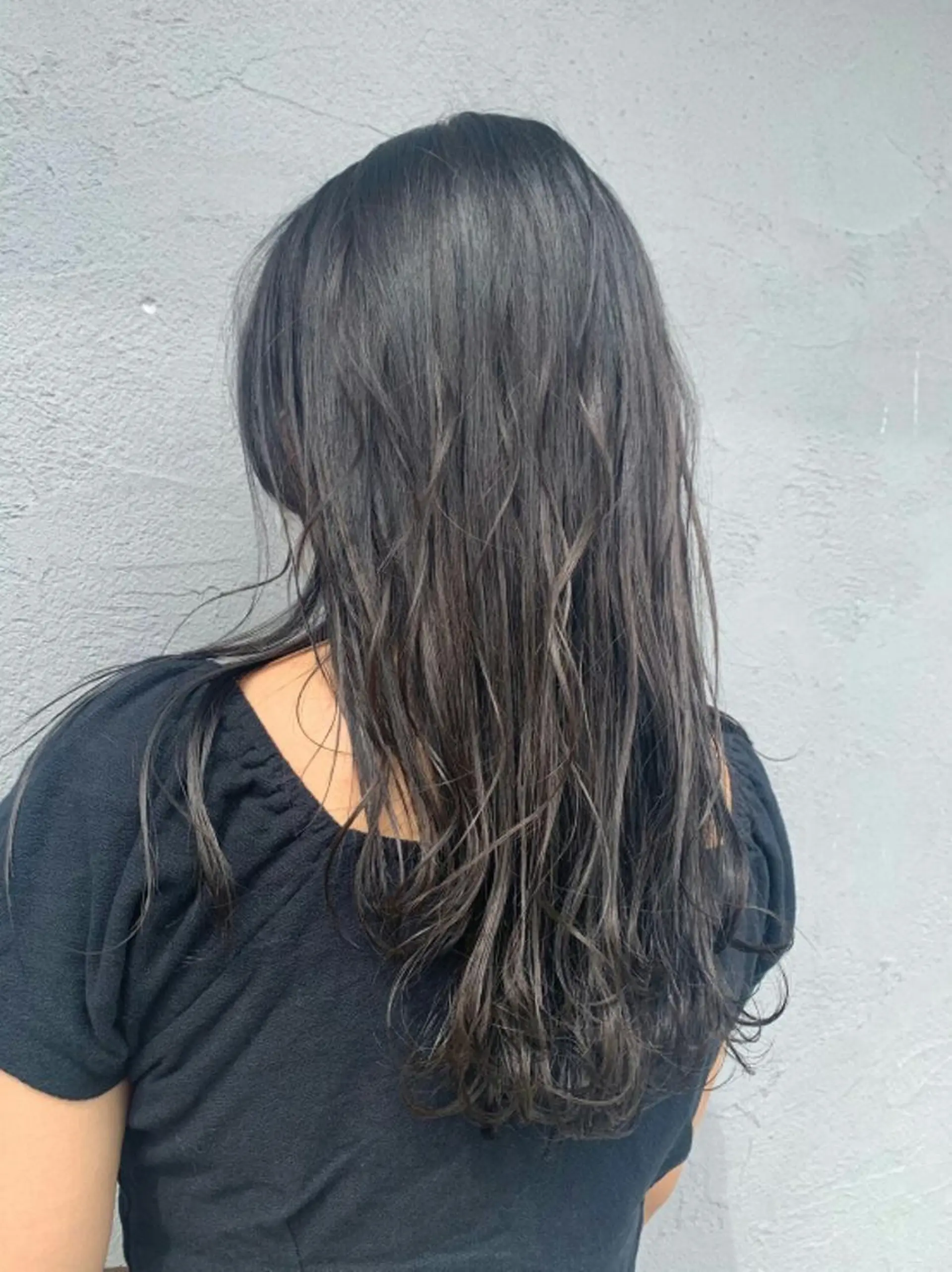 ロング カラー アッシュ グラデーションカラー 酸性ストレート/ブリ ーチなしWカラー河本のヘアスタイル