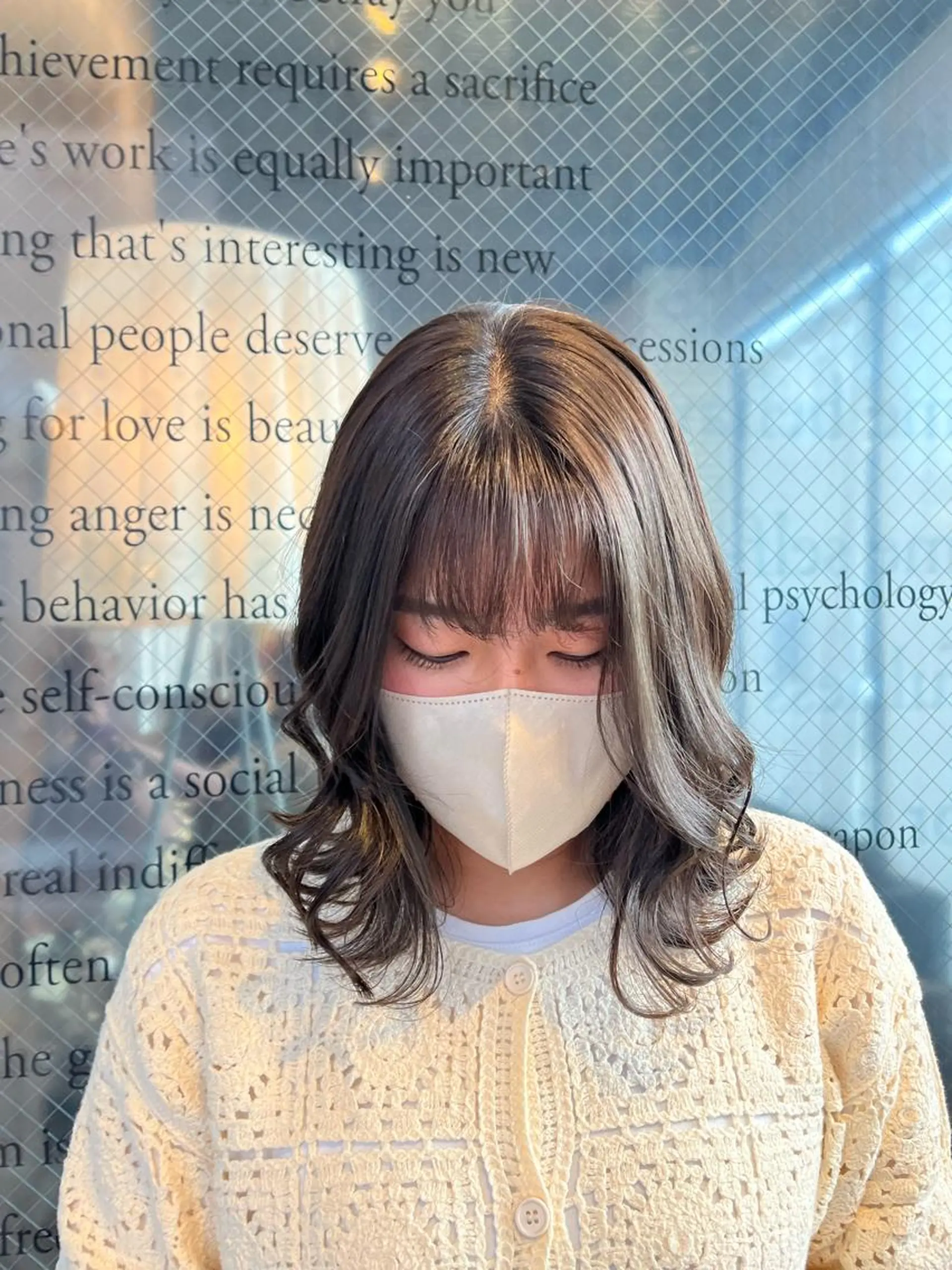 カラー ベージュカラー オリーブベージュ えんぐちとも／透明感 カラー／博多ボブのヘアスタイル