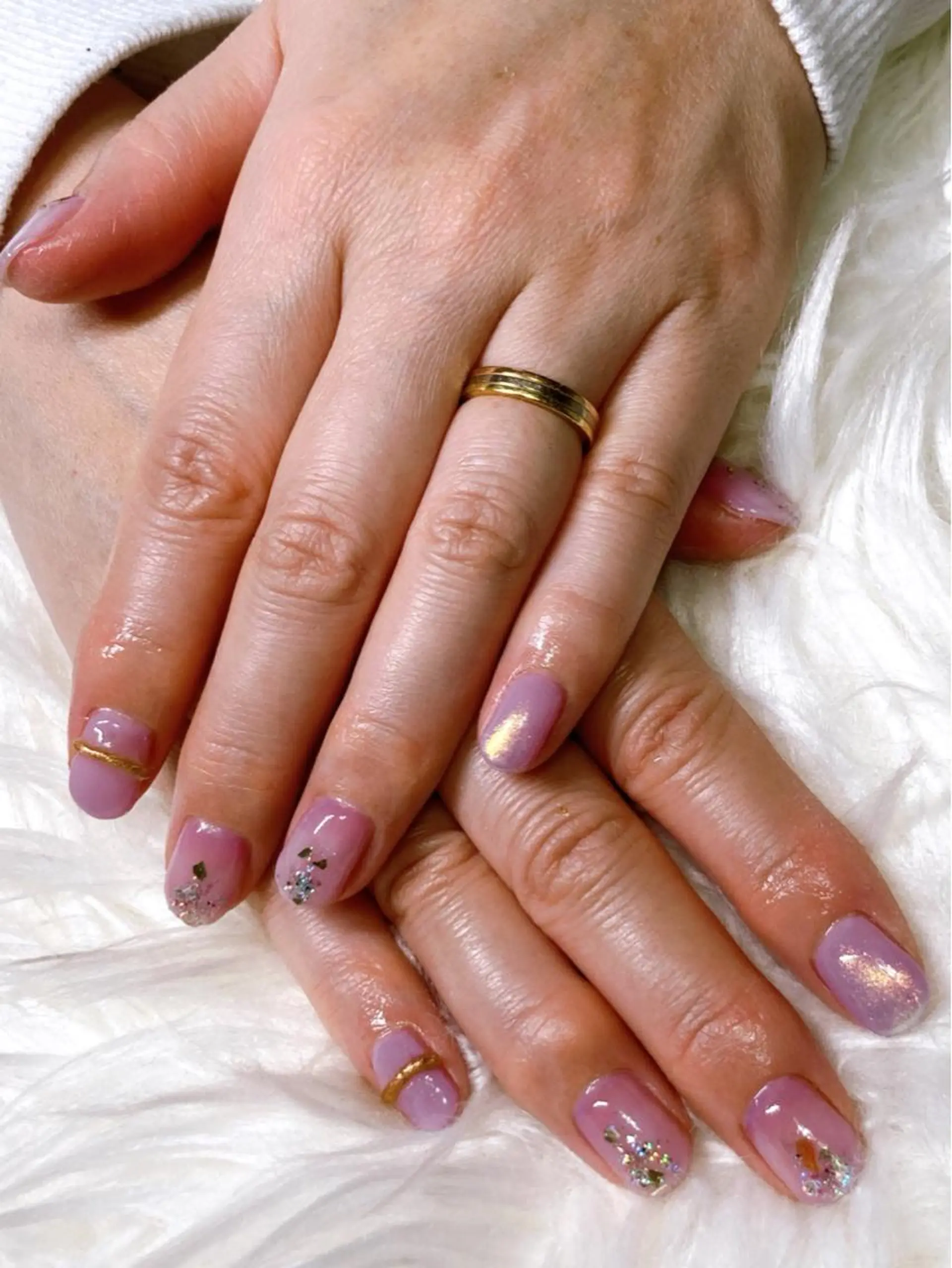 ネイル ラメ(グリッター) 春ネイル ネイルケアサロン Campanulaのネイルデザイン