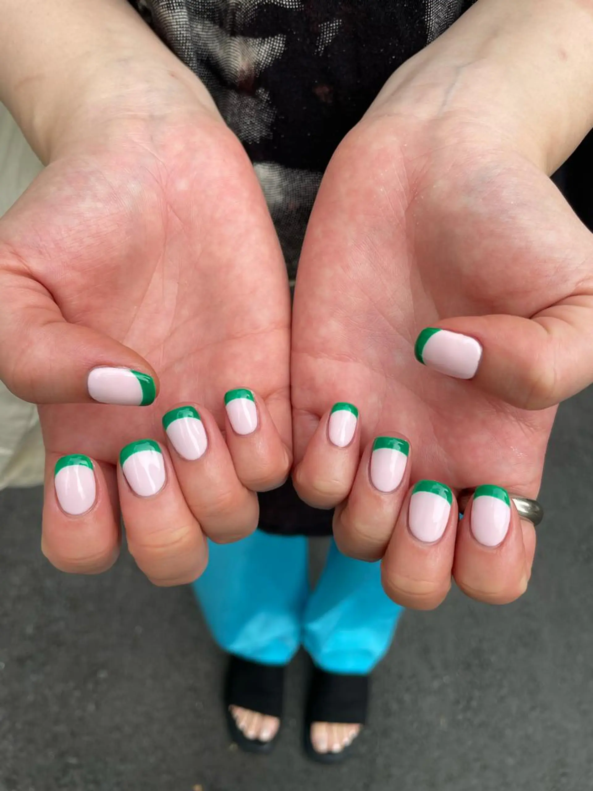 ネイル グリーン ピンク MH_ Nailのネイルデザイン