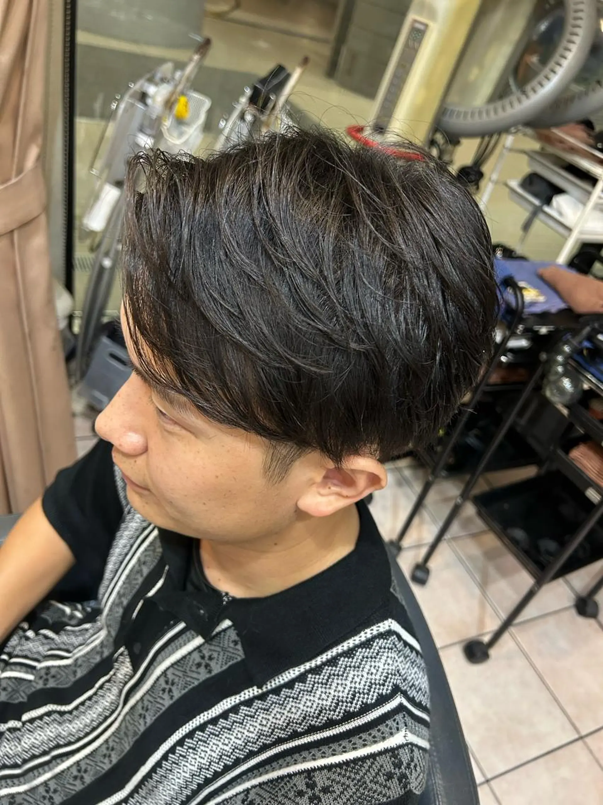 ミディアム メンズ 大阪/梅田/シャドウ パーマ/ノボリユウタのヘアスタイル