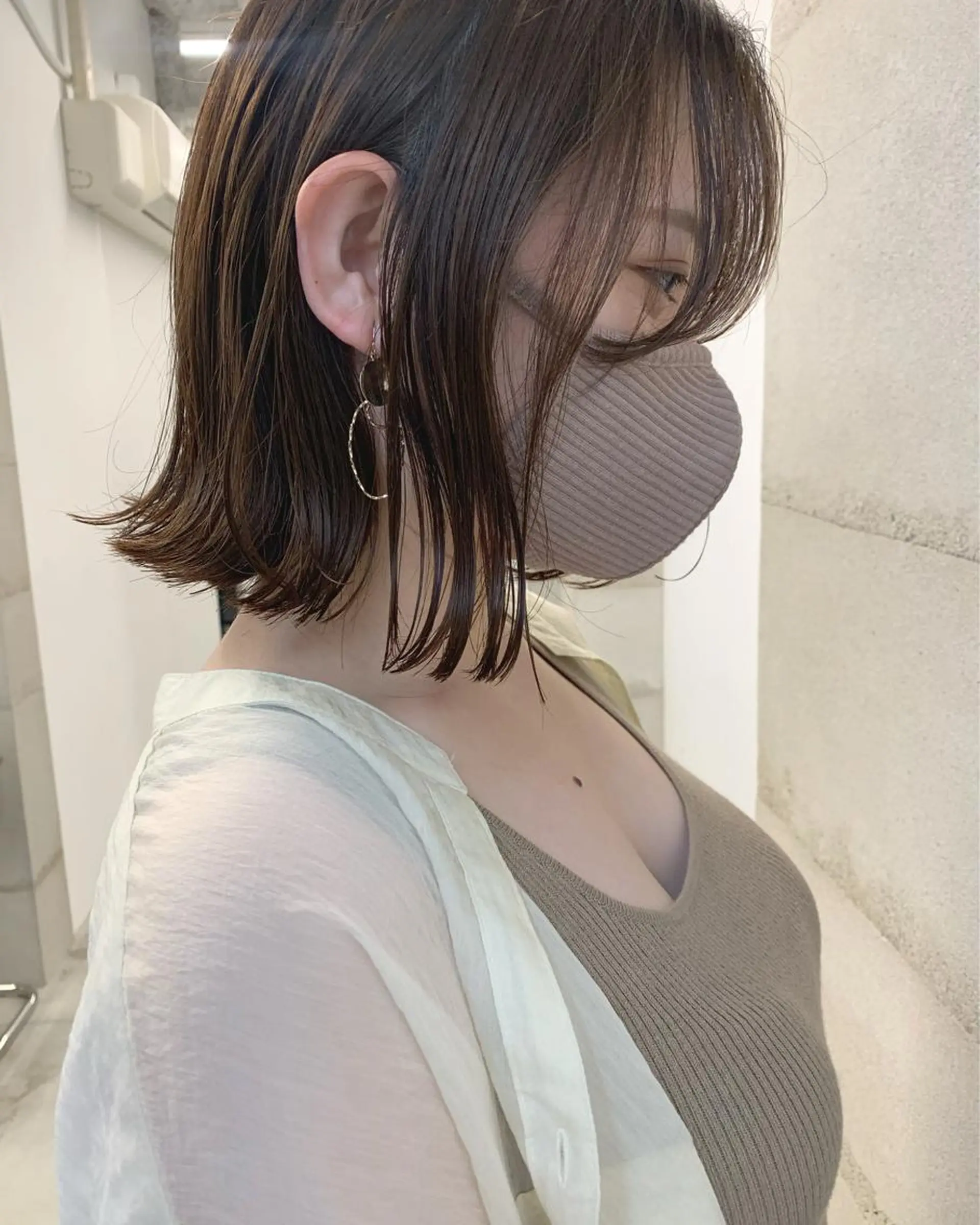 ショート カラー 透明感/オリーブ/ グレージュ/YUKAのヘアスタイル