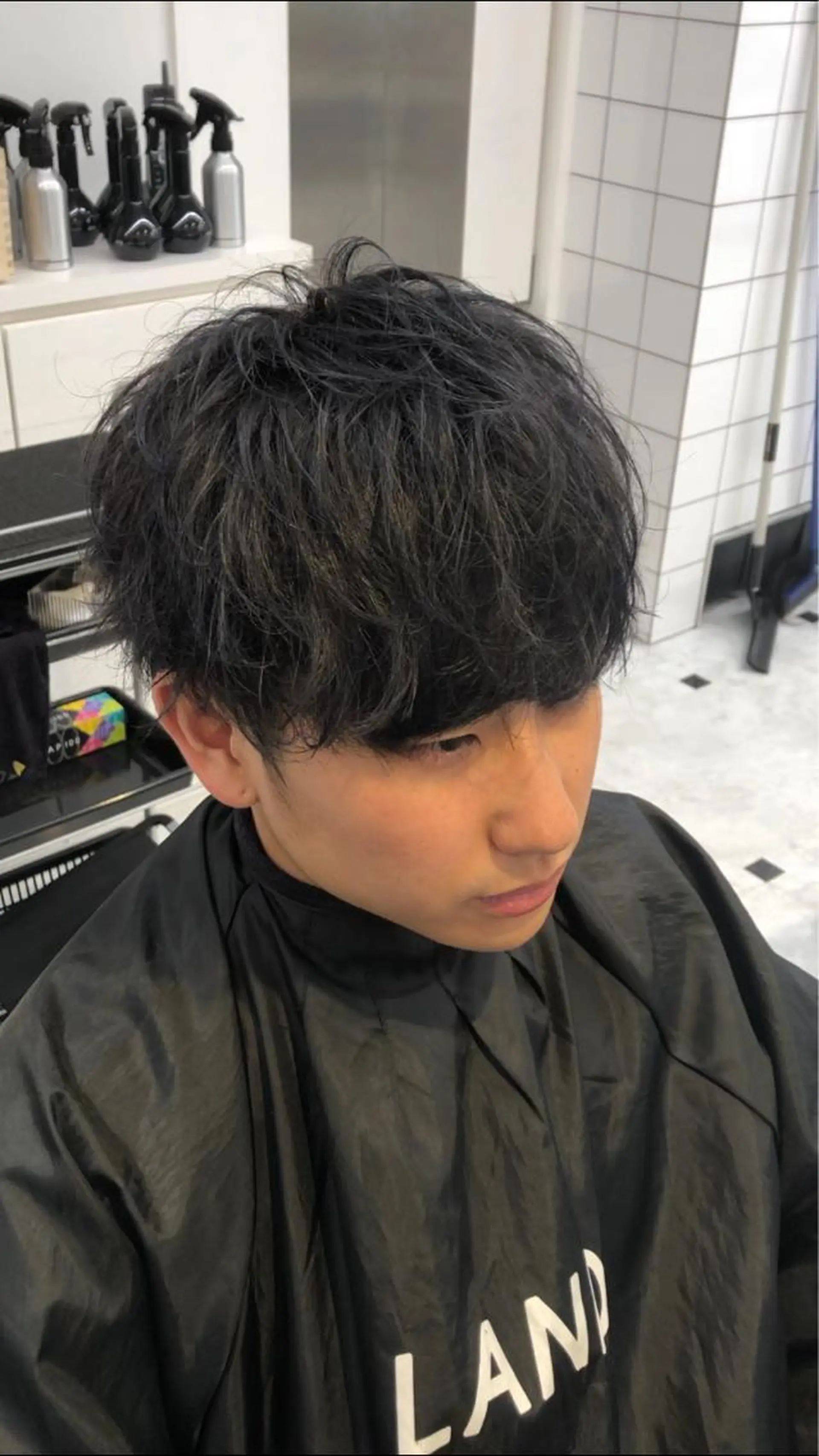 ショート カラー メンズ 透明感カラー ヘアカラー トリートメント ヘッドスパ ヘアセット ベージュグレージュ 💕しゅーじ💕のヘアスタイル