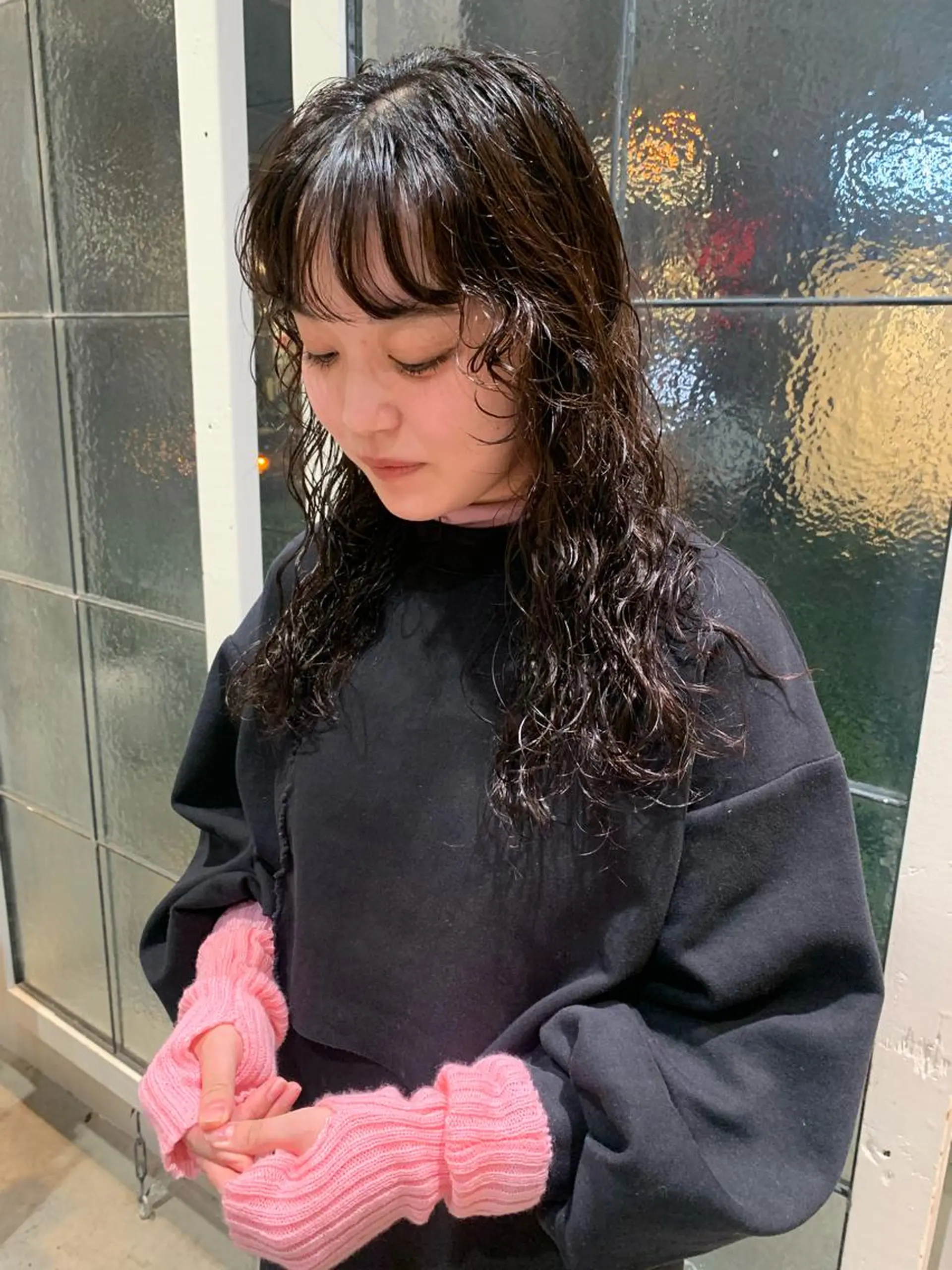 パーマ ハイトーン/顔まわり レイヤー/YUKAのヘアスタイル