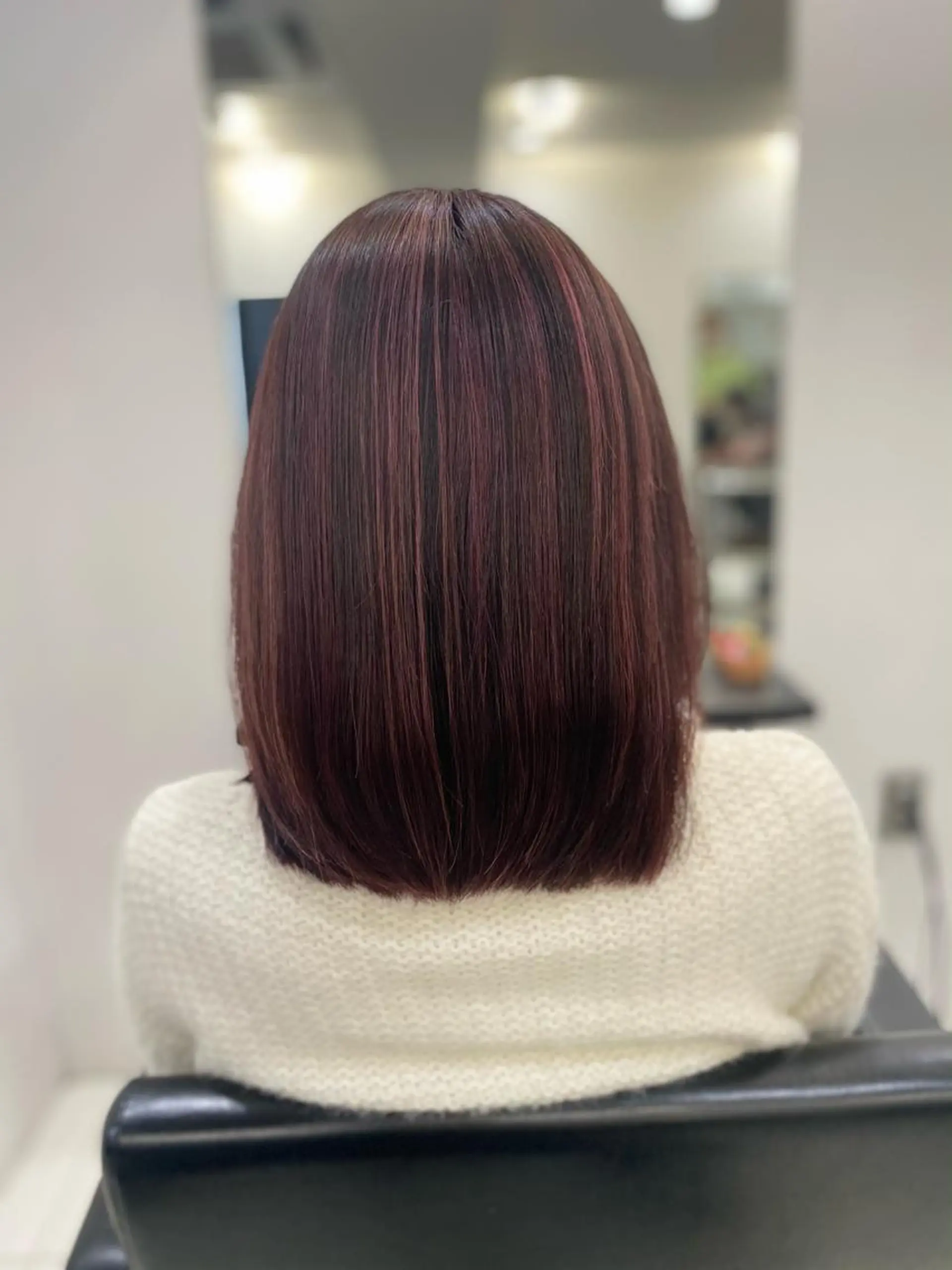 ミディアム カラー ハイライトカラー レッドカラー バイオレットカラー ハイライト opus 店長大和 レイヤー/赤み消しのヘアスタイル