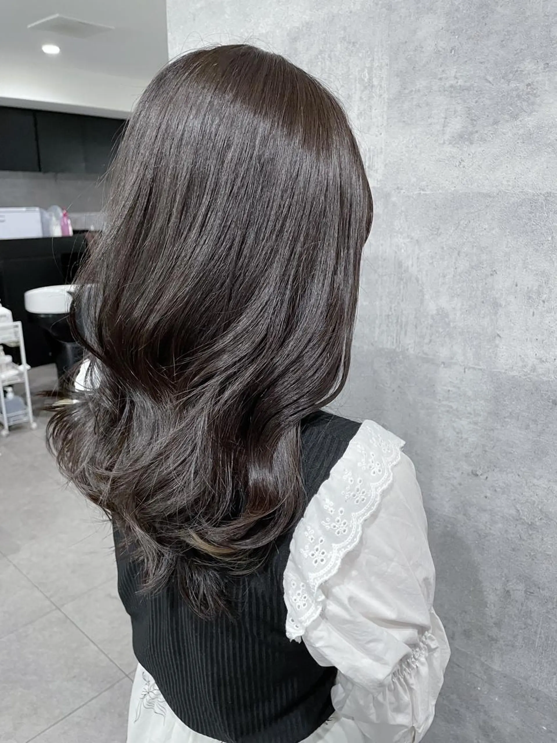 ロング カラー グレージュ レイヤーカット _WHITE 天神店 YUMEKA🐻のヘアスタイル