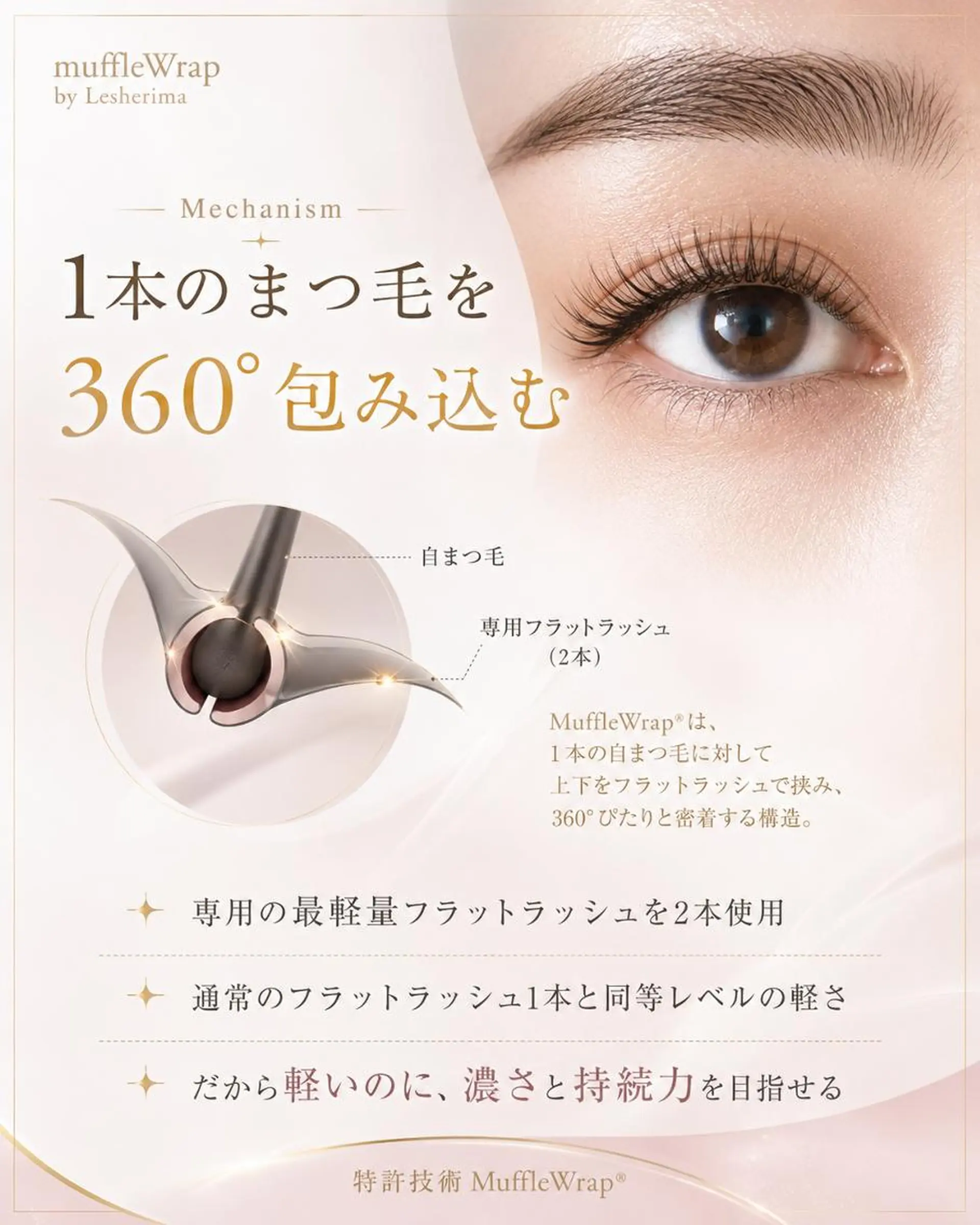 マツエク・マツパ フラットラッシュ Lesherima 【mina】のマツエク・マツパデザイン