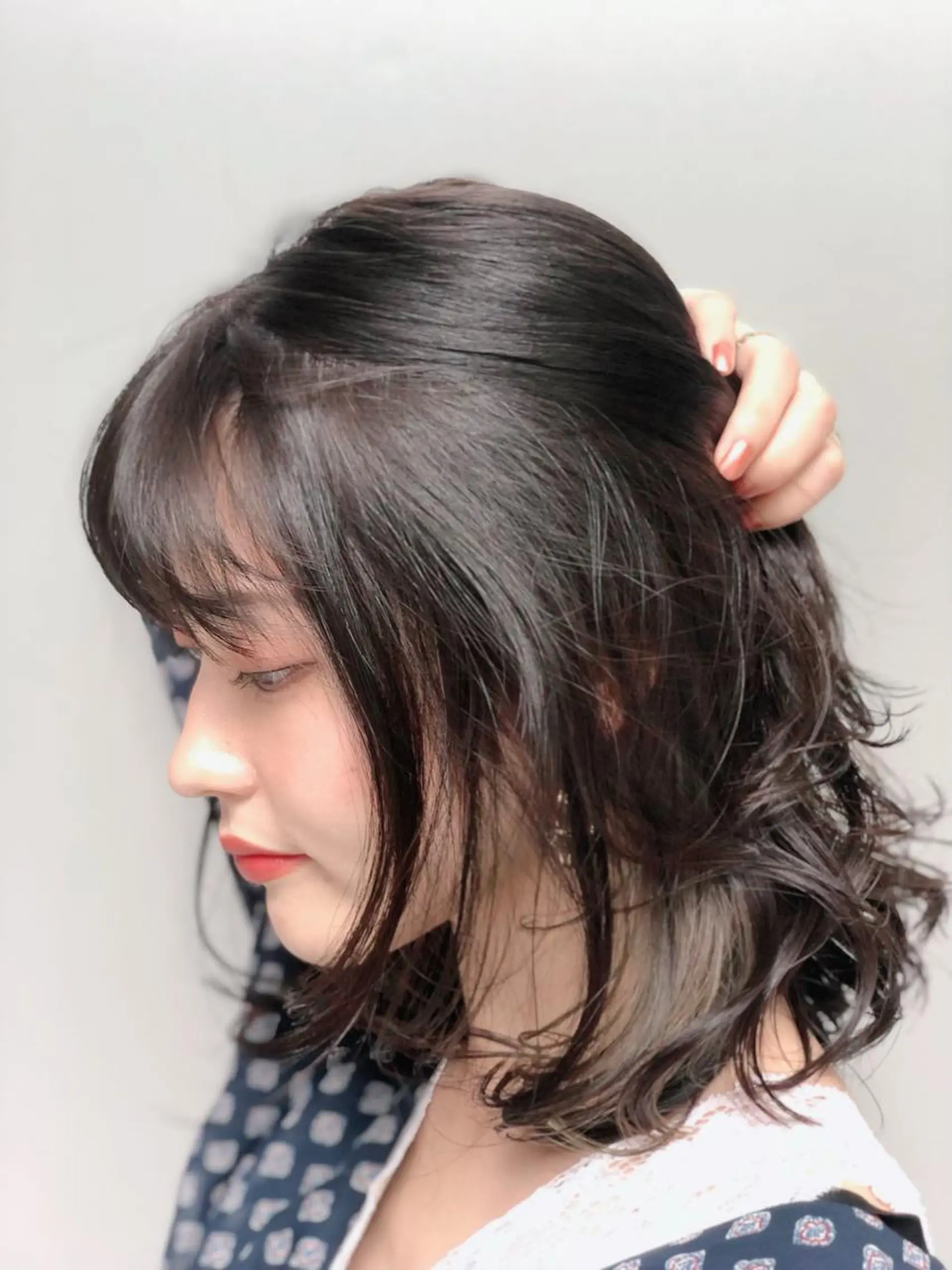 ミディアム カラー ヘアアレンジ 能登谷 きよのヘアスタイル