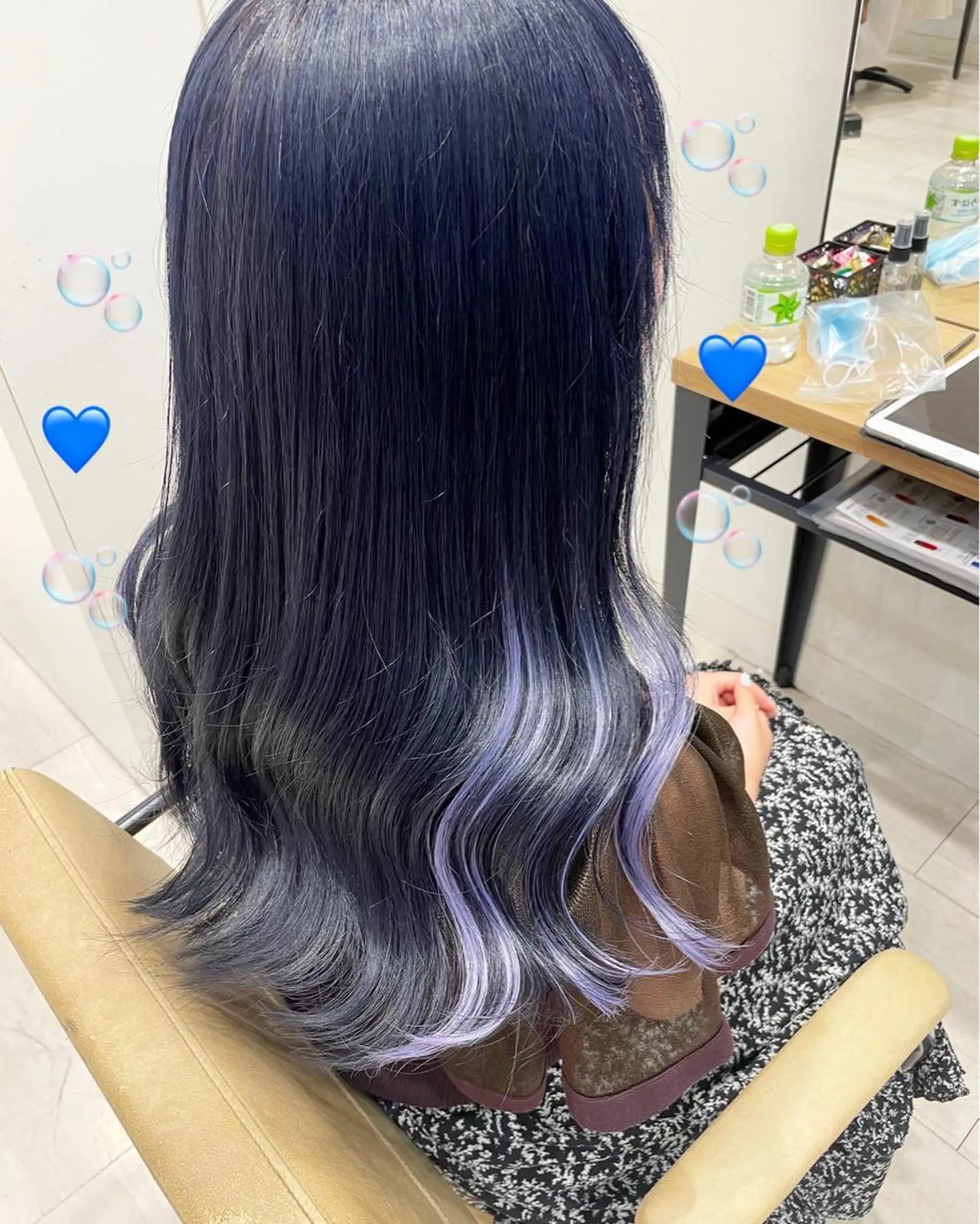 カラー ネイビーカラー ヘアカラー エクステ 新宿駅近♡個室 ♡関口三都季🌜のヘアスタイル