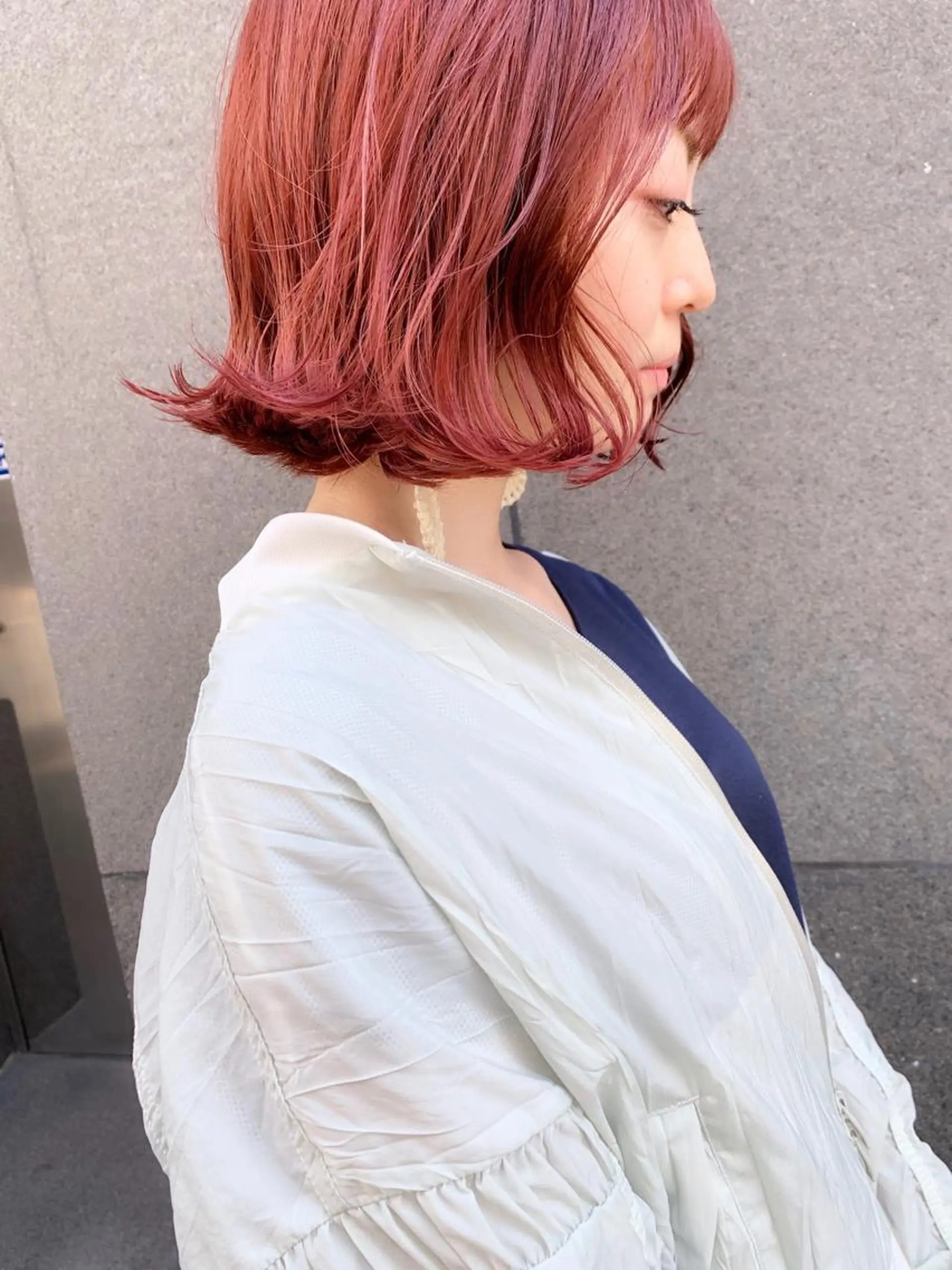 ショート カラー ブリーチ ピンクカラー ボブ カット ヘアカラー トリートメント tension 【テンション】のヘアスタイル