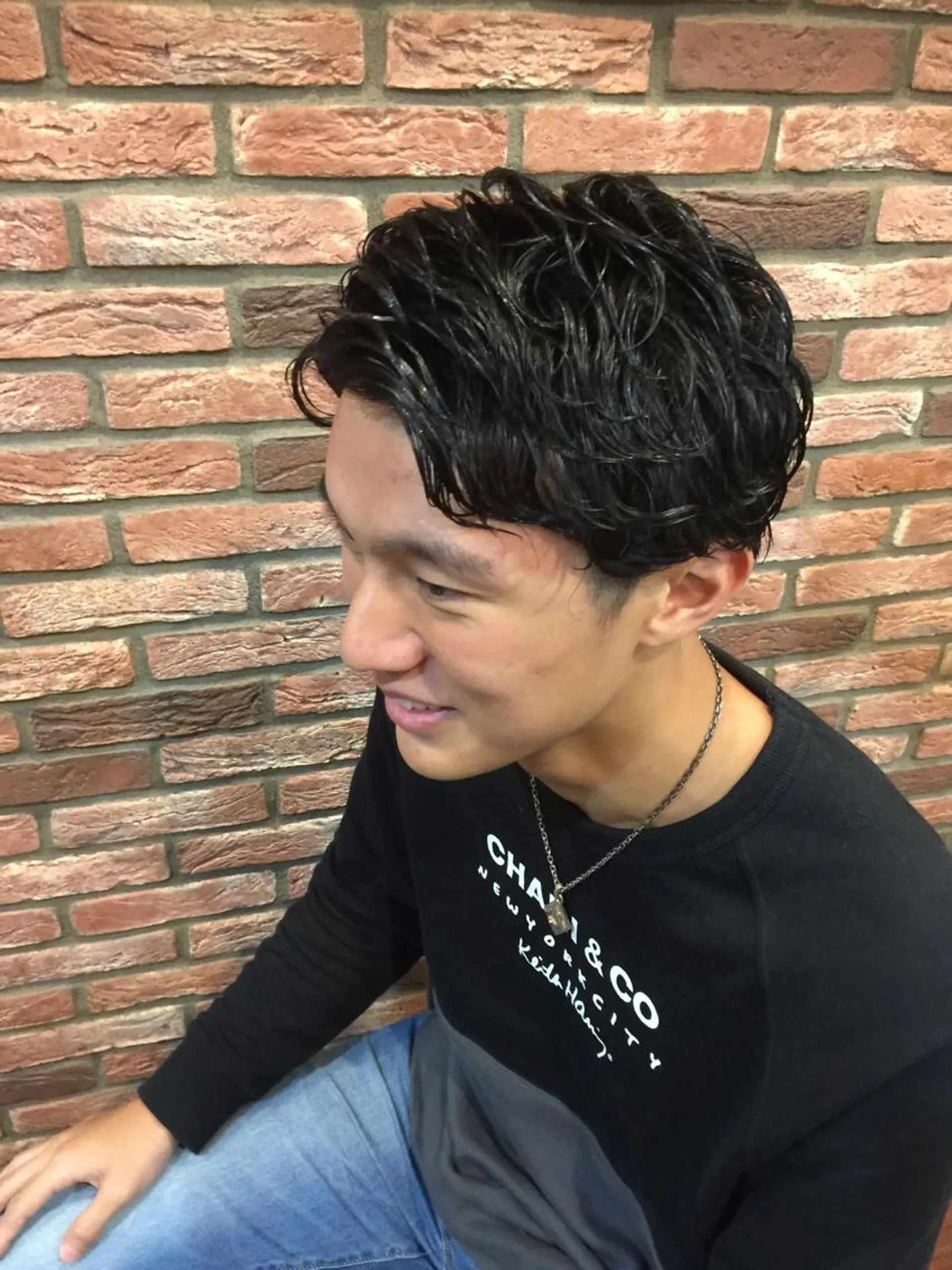 ショート パーマ カット パーマ ヘアセット グレイスフルバーバー所属・赤坂barber 古澤慶一郎【モテ髪】のヘアスタイル