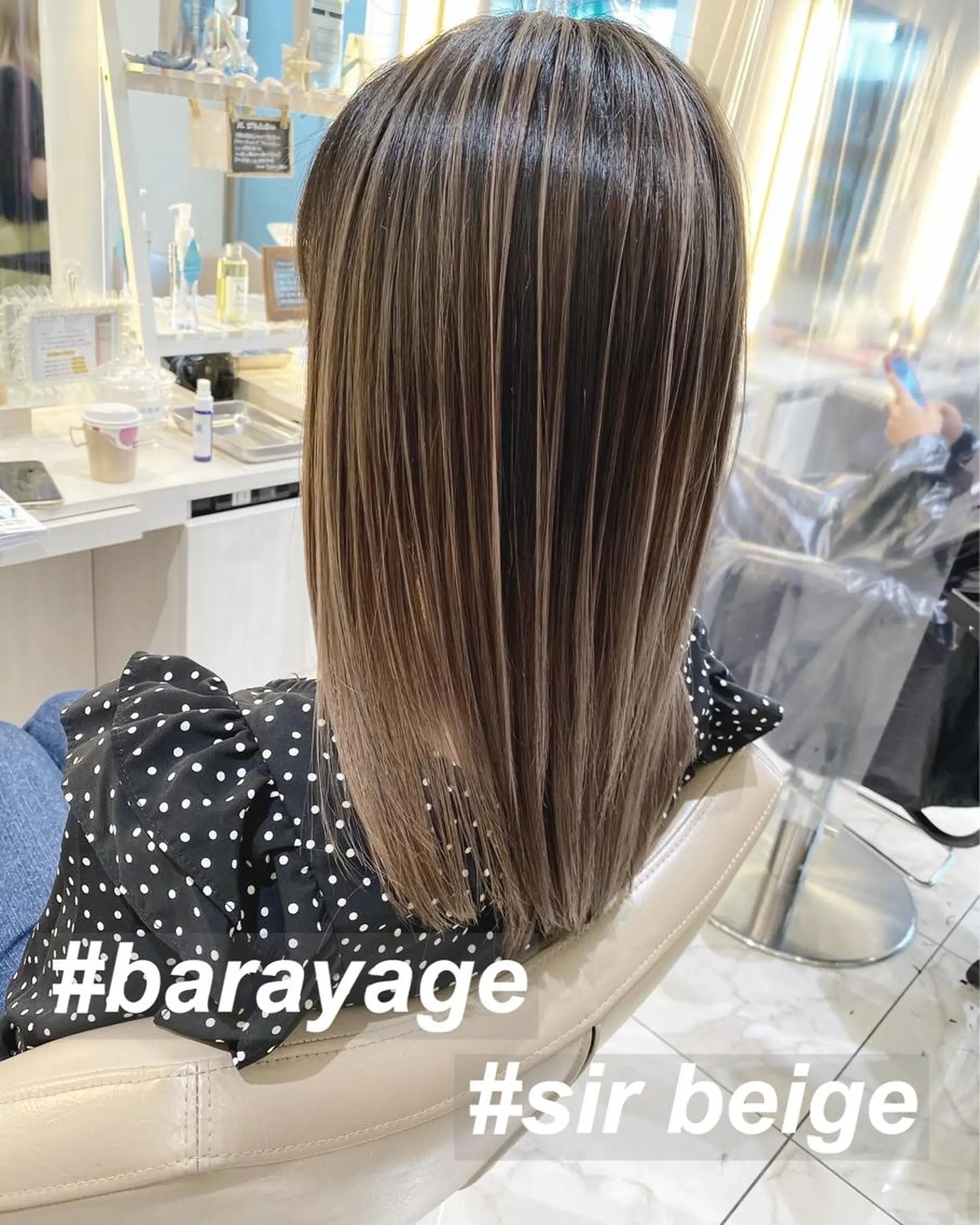 セミロング カラー バレイヤージュ 髪質改善 レイヤーカット カット ヘアカラー 山崎俊輔/髪質改善 /バレイヤージュのヘアスタイル