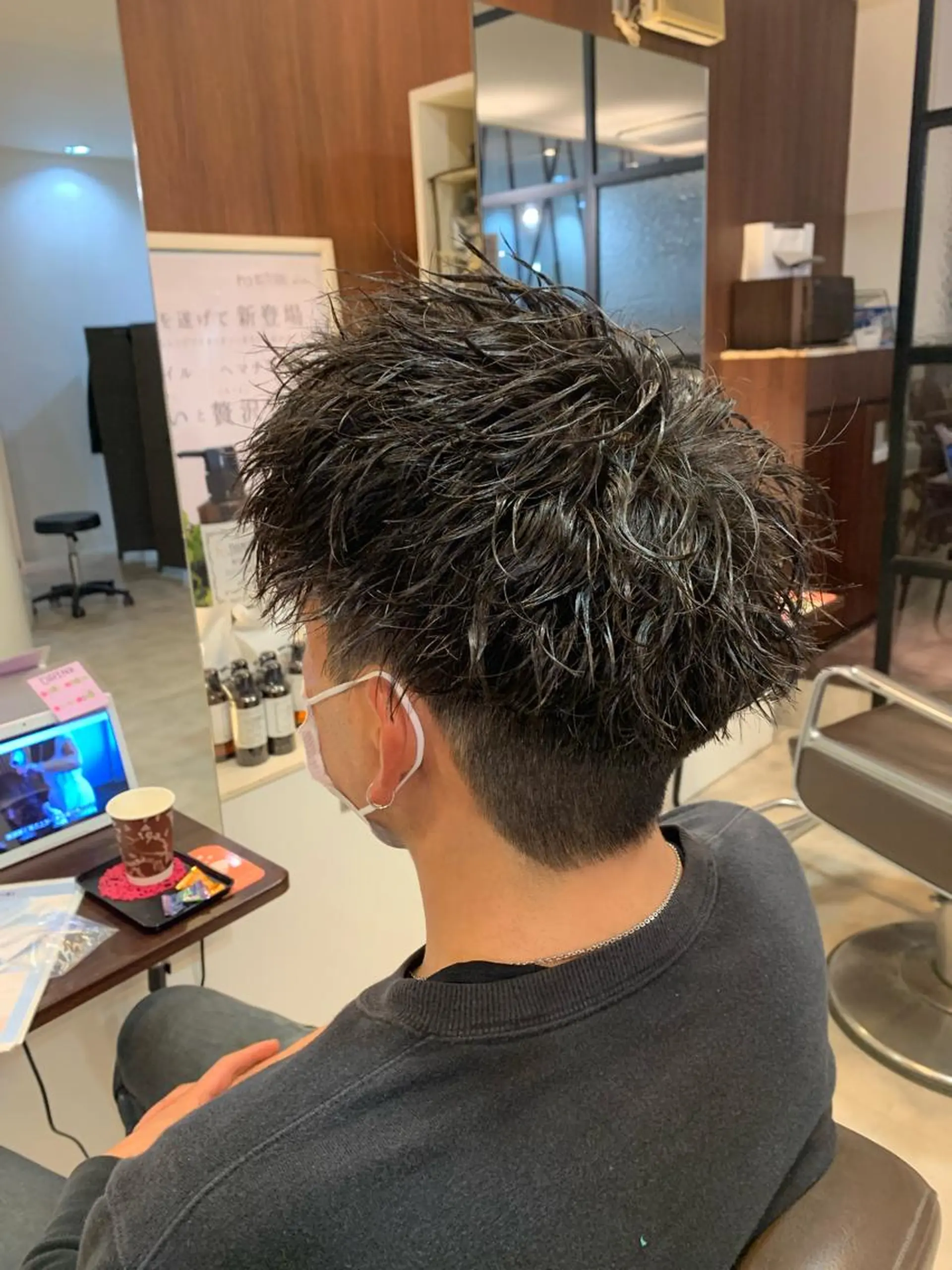 ショート メンズ メンズパーマ/難波/ 心斎橋　室園亮佑のヘアスタイル