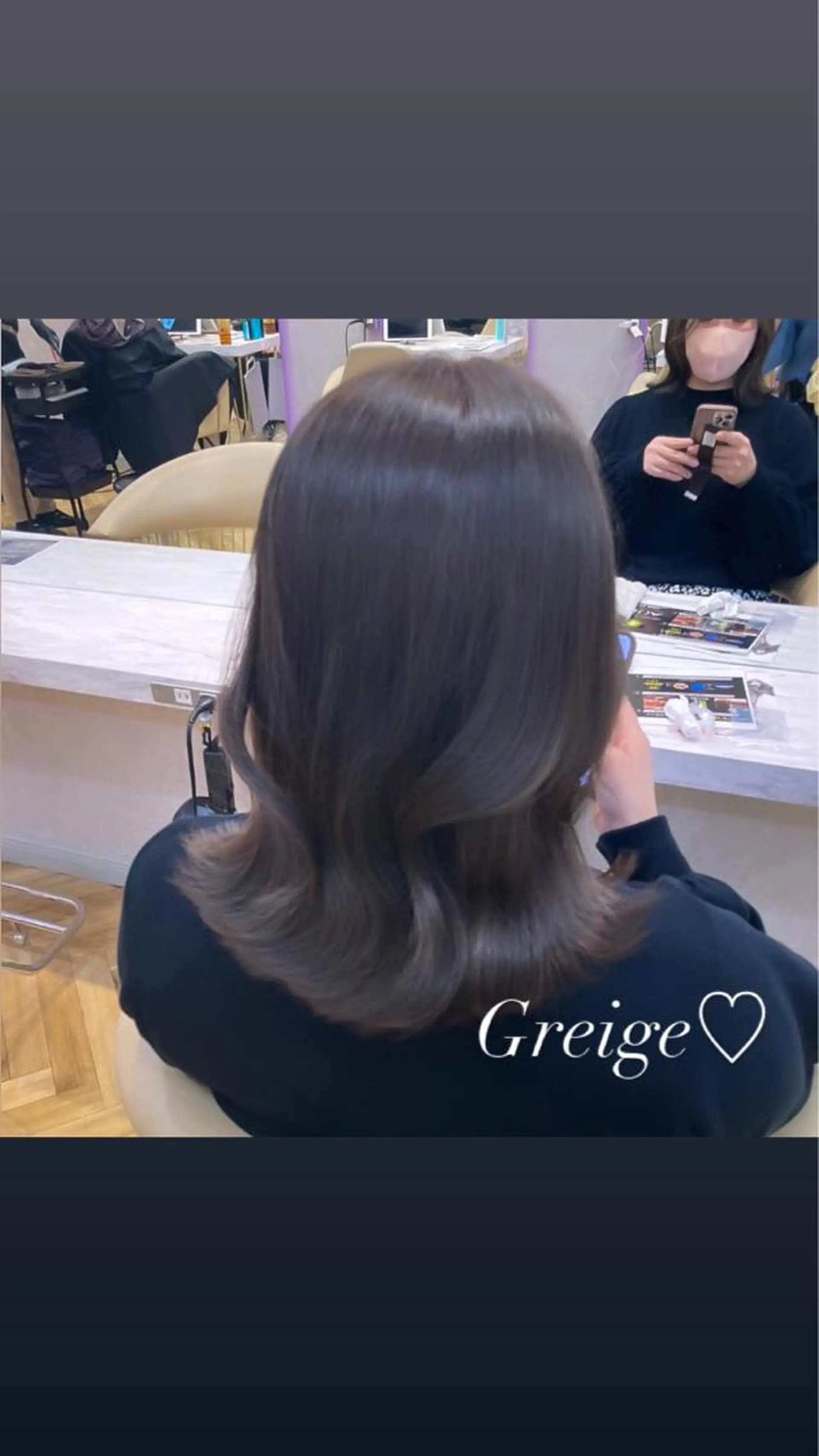 セミロング カラー アッシュ アッシュグレー アッシュグレージュ 透明感カラー グレージュ ヘアカラー トリートメント SALOWIN銀座一丁目suite店所属・🩷韓国ヘア/ヨシン モリ🩷Maikaのヘアスタイル