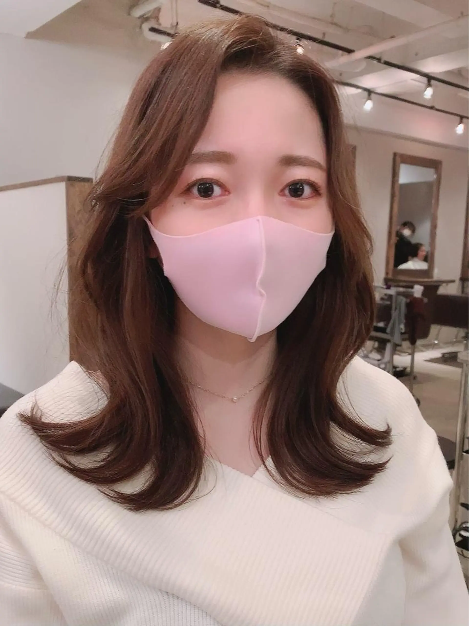 ミディアム カラー 透明感/オリーブ/ グレージュ/YUKAのヘアスタイル