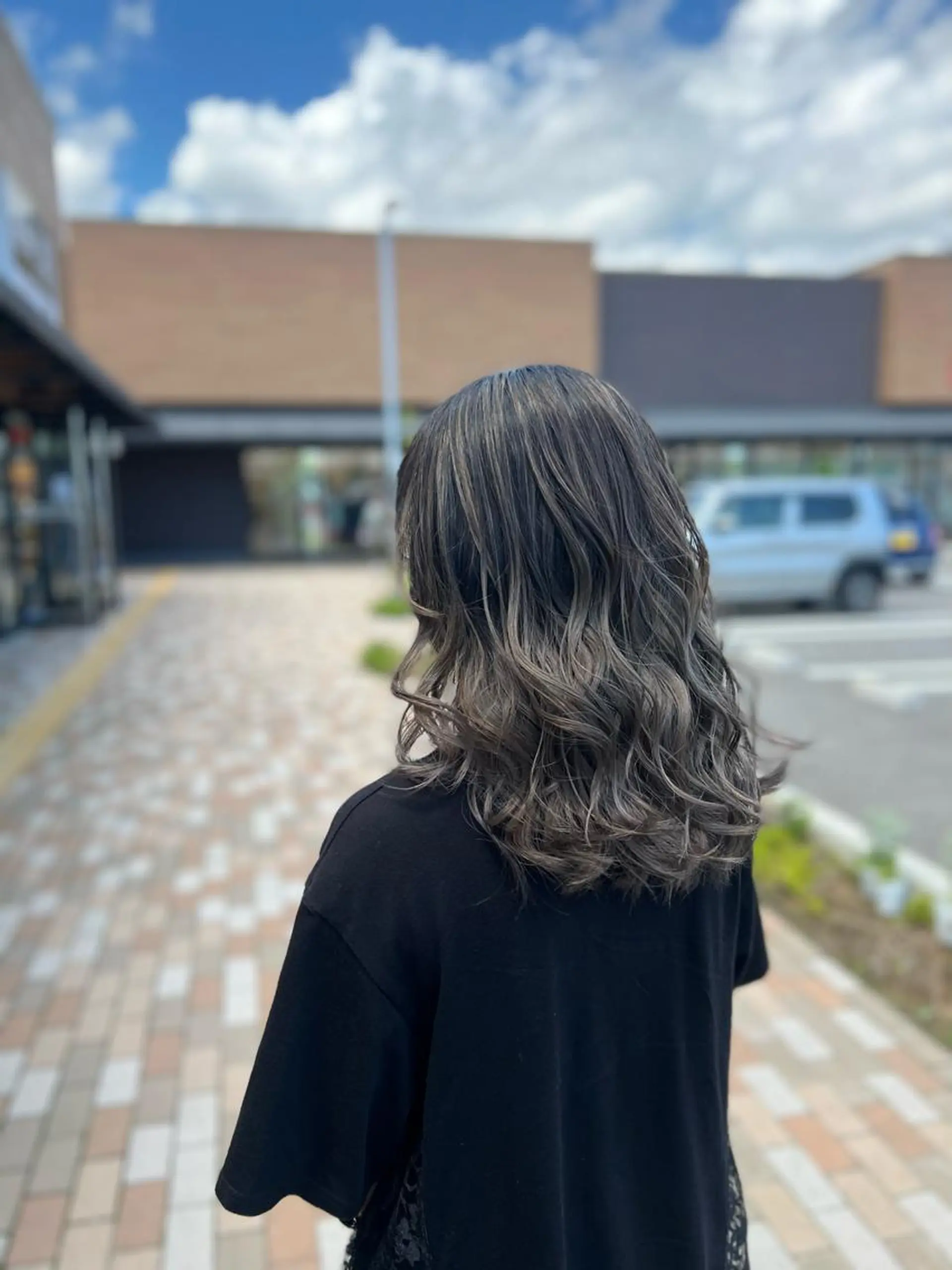 セミロング カラー ヘアカラー 太白区/白髪ぼかし ハイライト/千葉達人のヘアスタイル