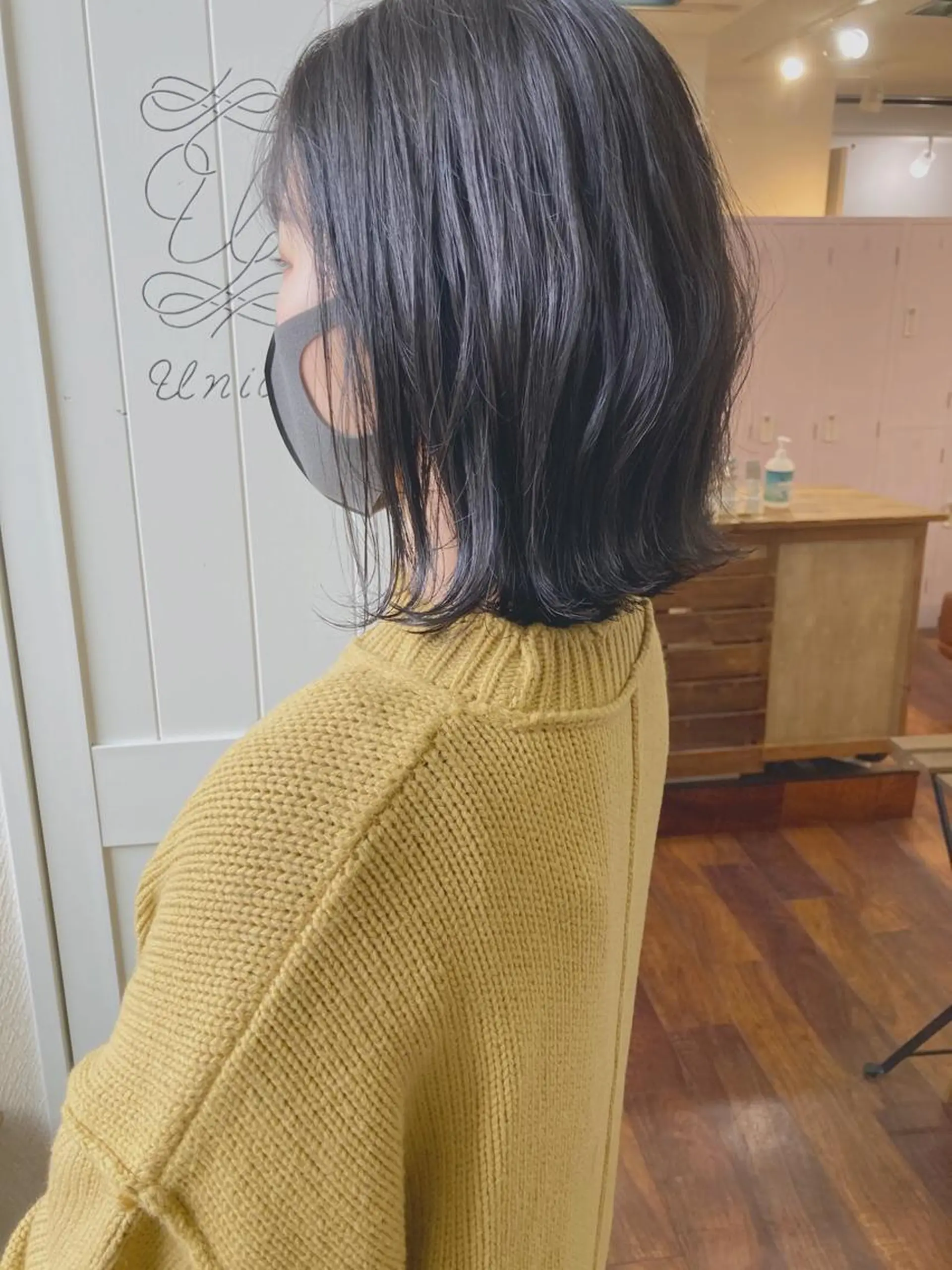 ミディアム カラー 透明感カラー グレージュ シルバー シルバーグレージュ カット 縮毛矯正 小木曽智美 /ボブ/ショートのヘアスタイル