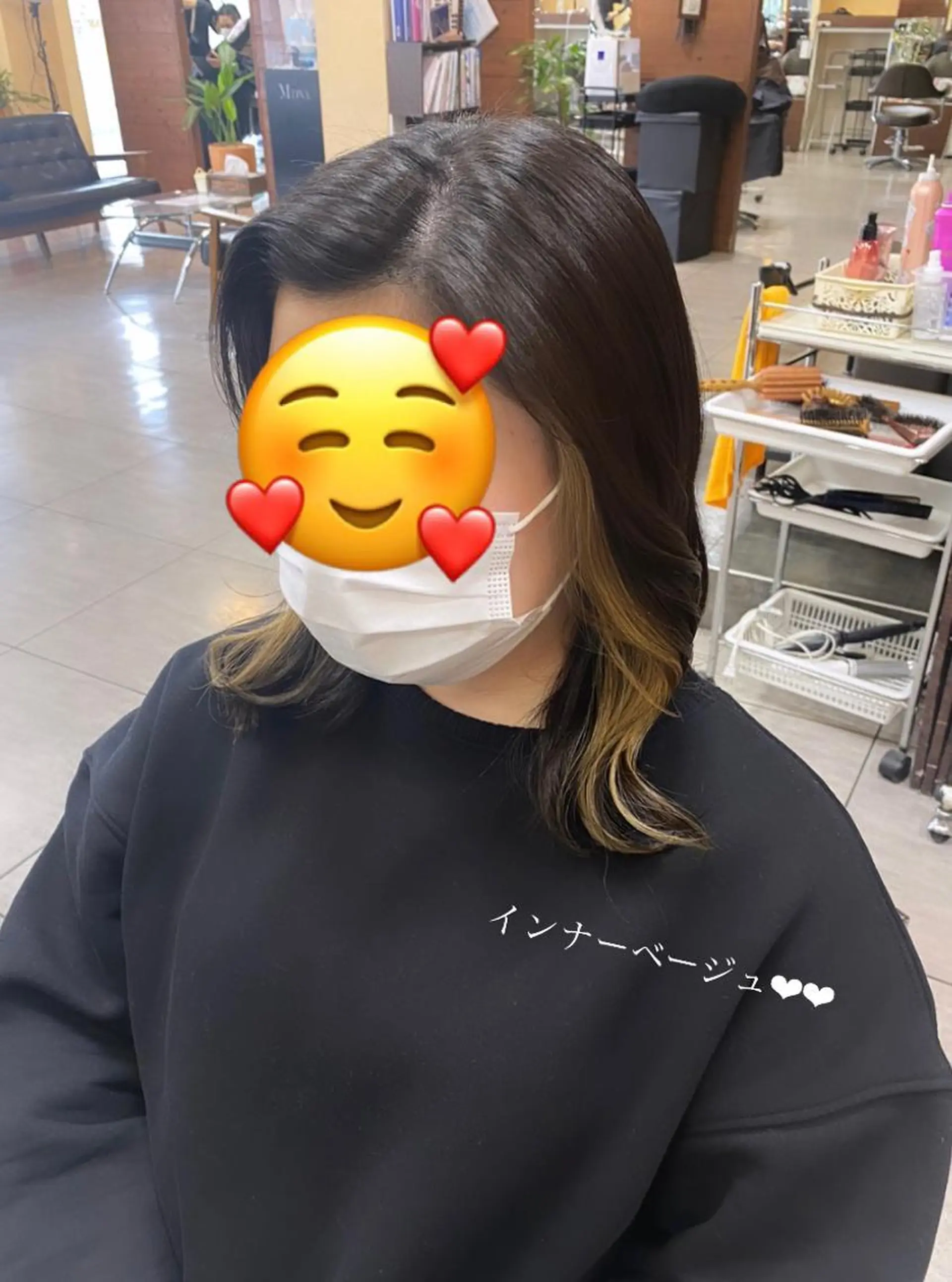 ミディアム カラー ヘアアレンジ ヘアカラー 川上 麻梨阿のヘアスタイル