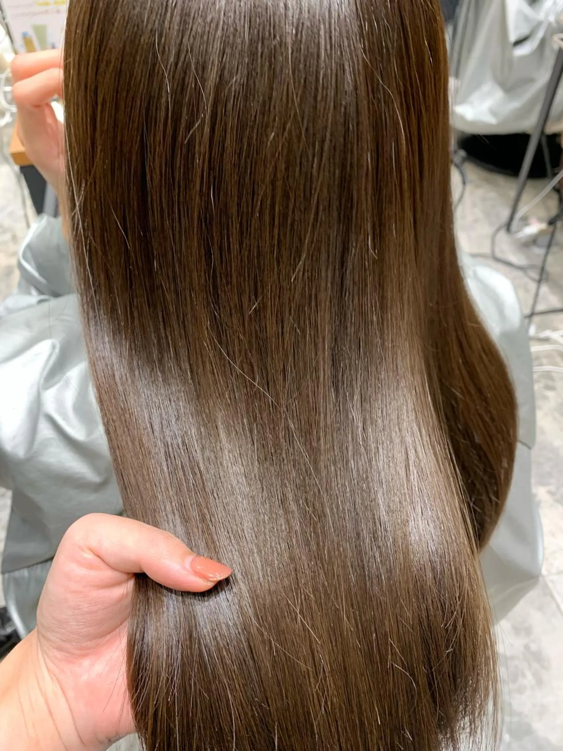 セミロング カラー パーマ 黒髪 ブリーチ ブリーチなしカラー 伸ばしかけ 髪質改善 美髪ヘッドスパ🫧 西山紗奈江💆‍♀️のヘアスタイル