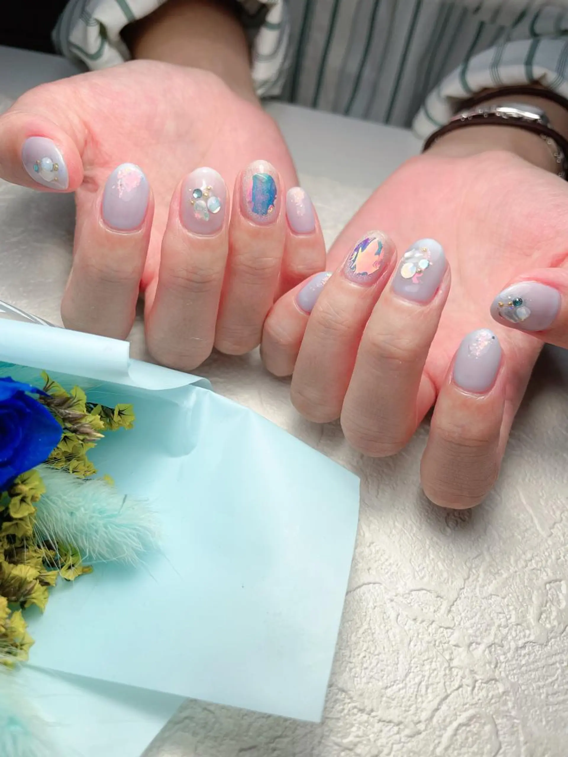 ネイル ハンドネイル M🌷nail 長さだし専門店のネイルデザイン