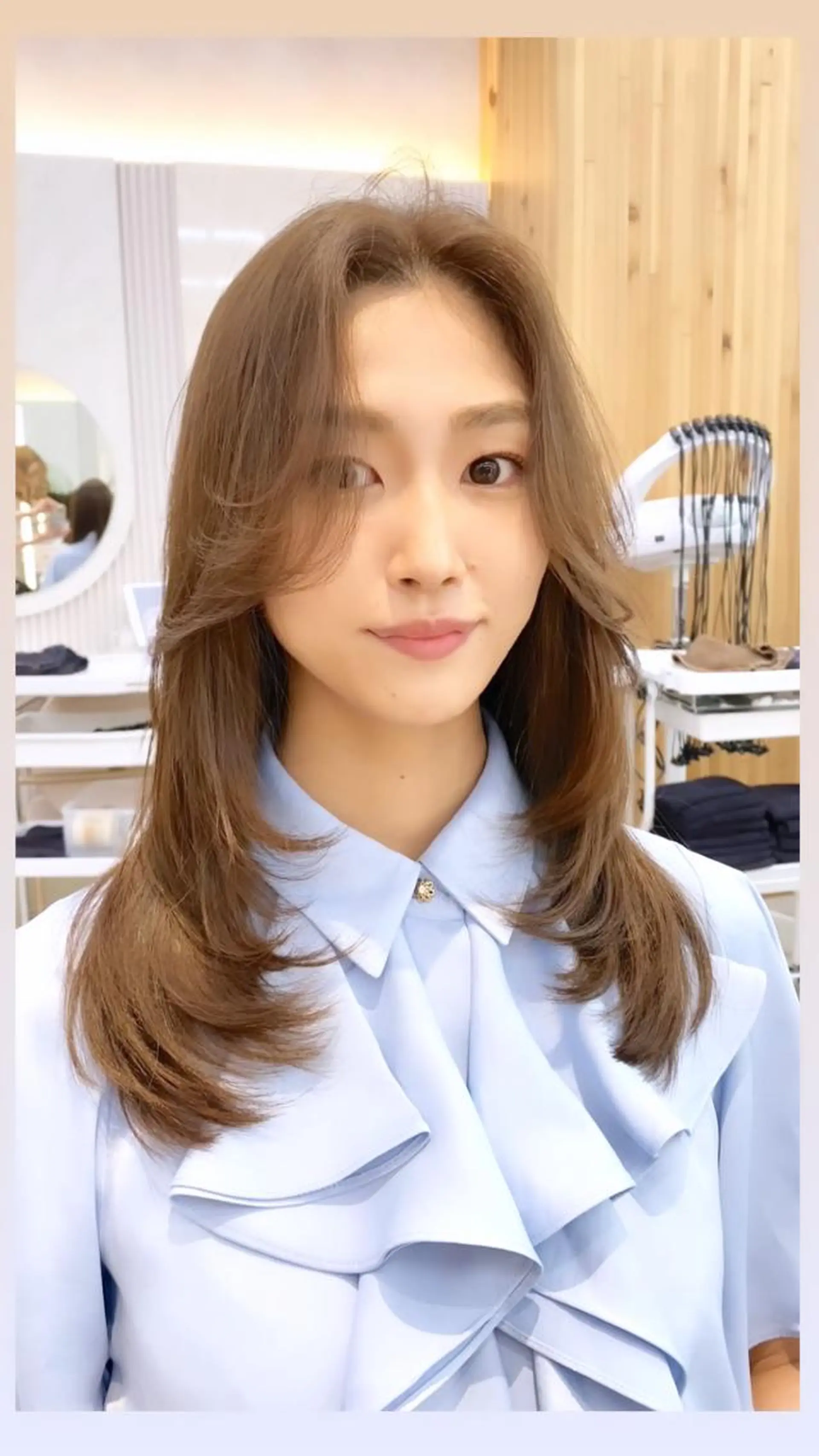 セミロング レイヤーカット カット ヘアカラー トリートメント 韓国くびれレイヤー 🇰🇷はづきのヘアスタイル