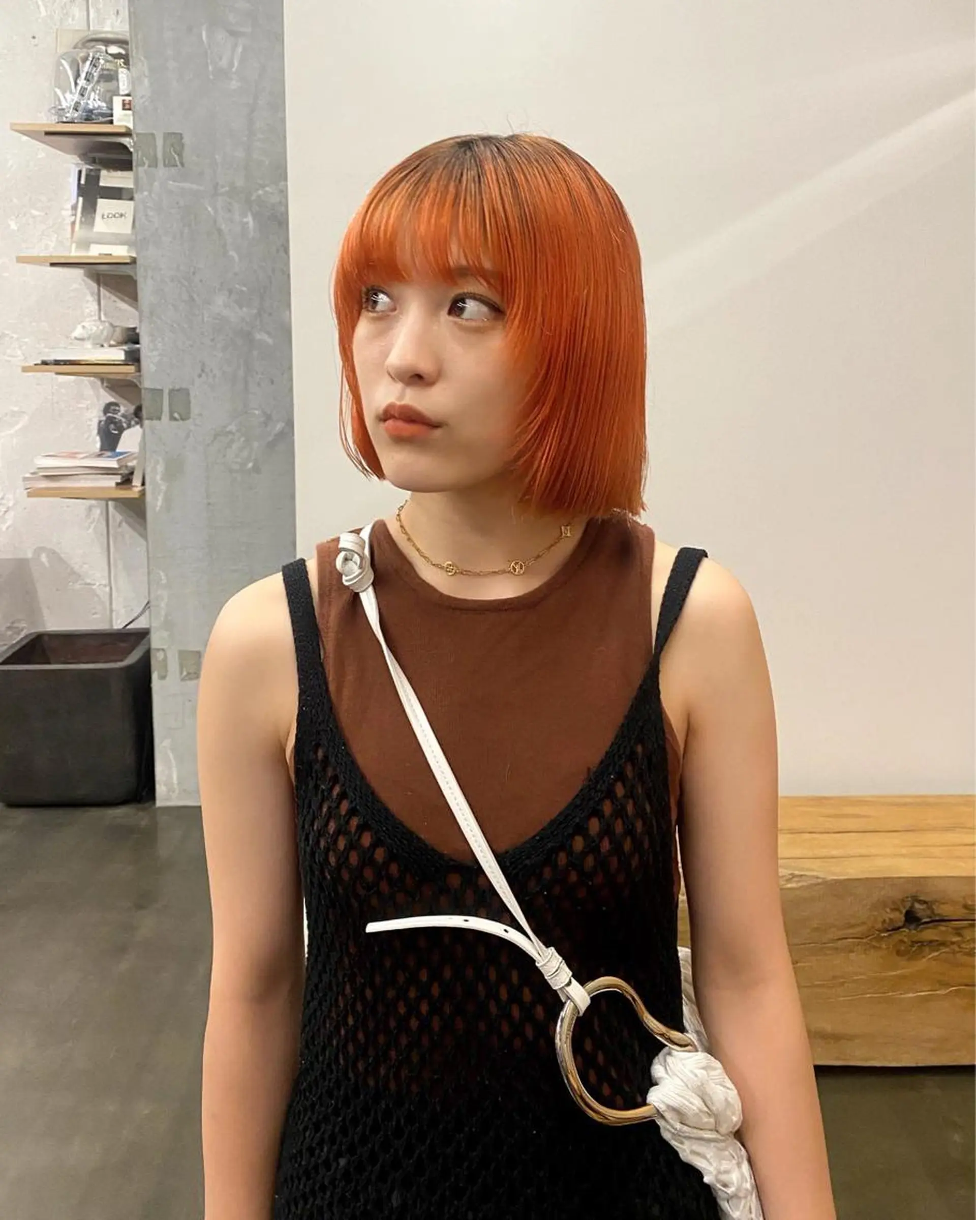 セミロング カラー 薄暮 マツイ　レンのヘアスタイル