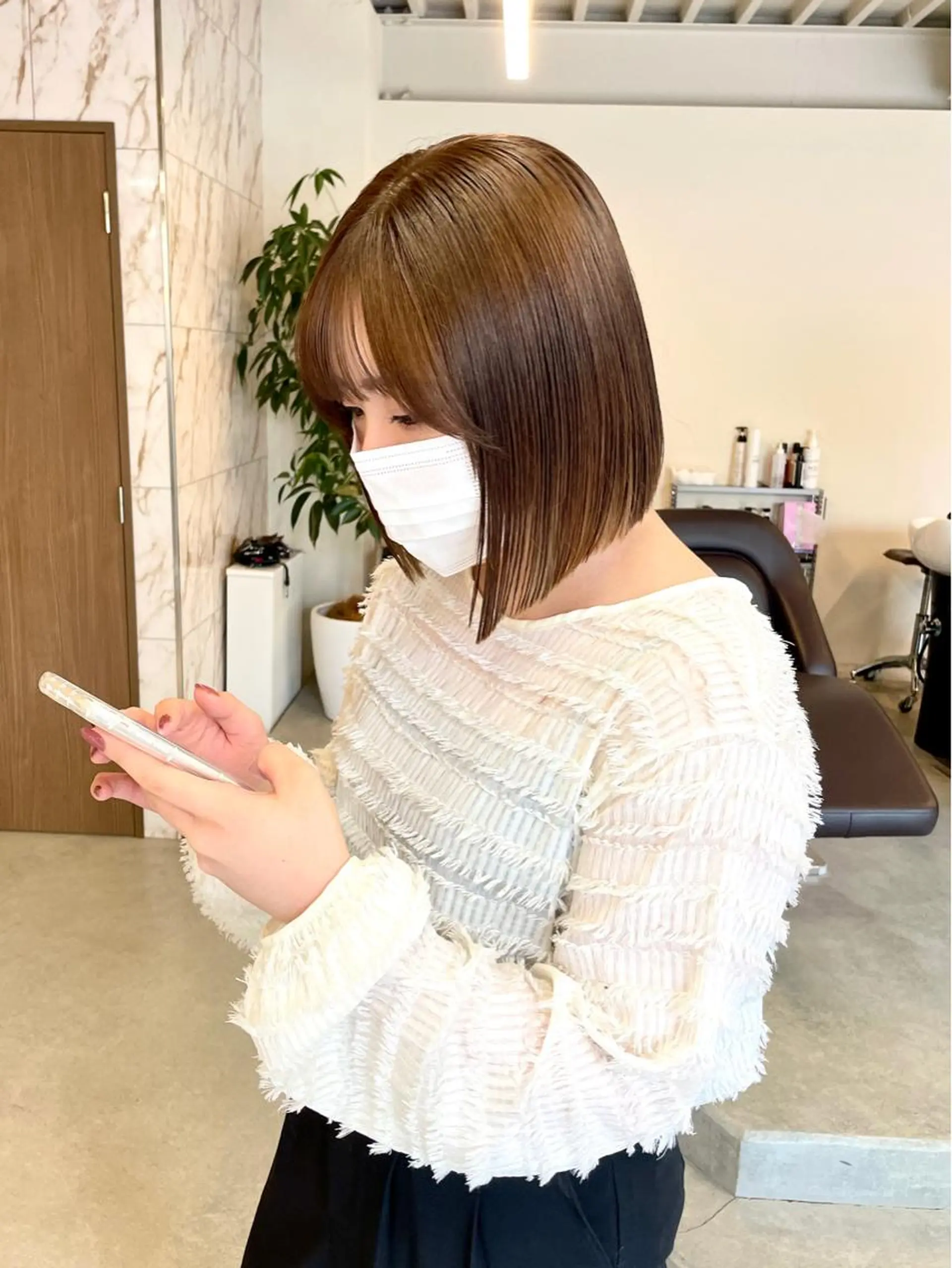 ミディアム カラー 透明感カラー ボブ カット ヘアカラー ヘアセット 💎韓国風レイヤー /ボブ💎Namiのヘアスタイル