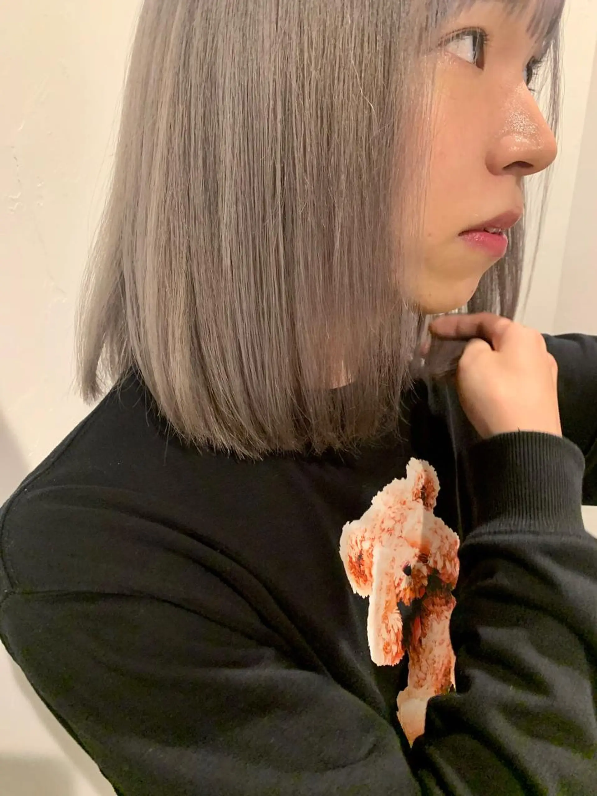 ミディアム カラー ピンクベージュ/新潟 万代/高橋桃葉🍑のヘアスタイル