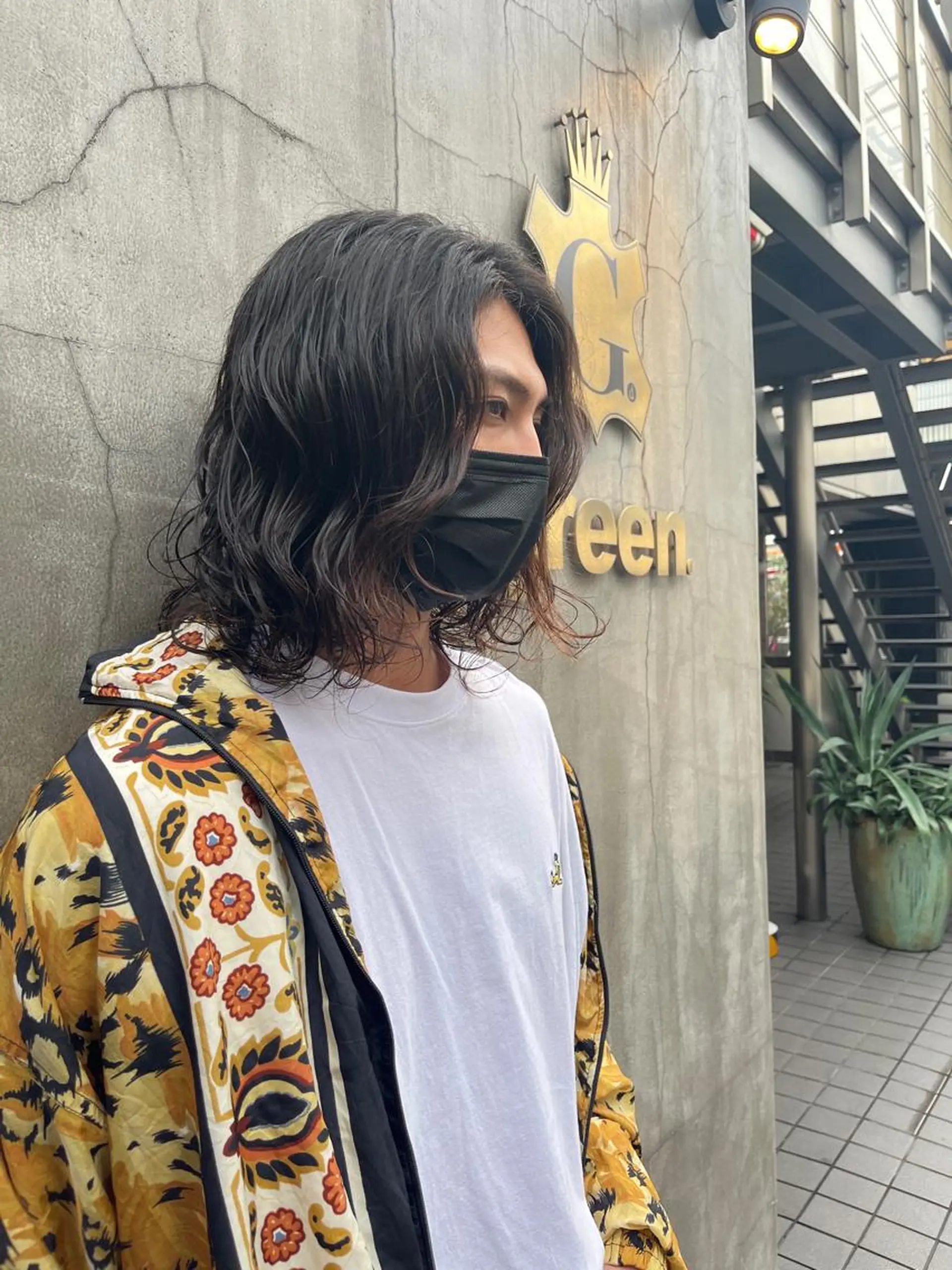 セミロング パーマ メンズ 🫧透明感カラー🫧 SHINSEIのヘアスタイル