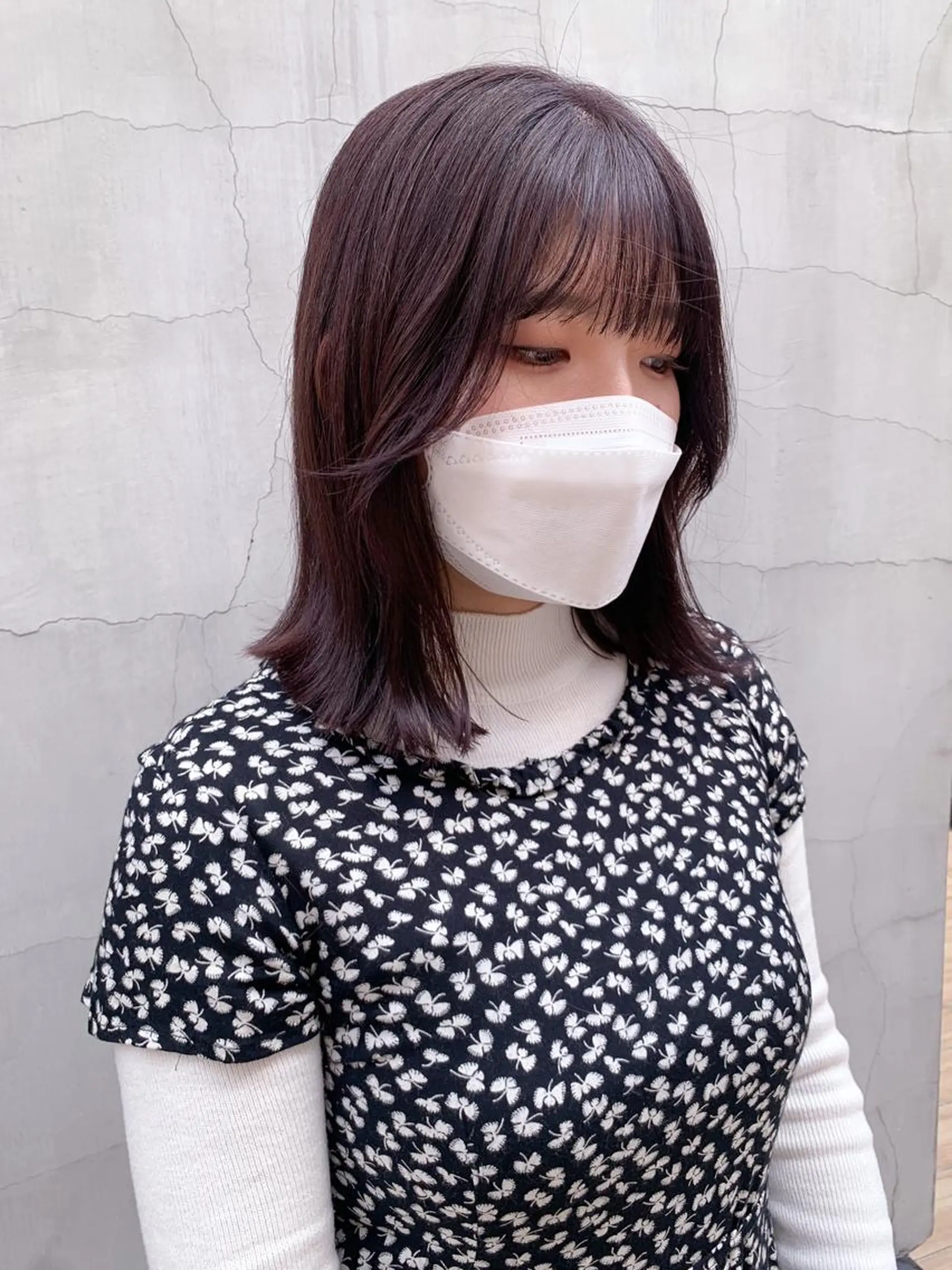 ミディアム カラー ヘアアレンジ カット ヘアカラー トリートメント yuka .のヘアスタイル