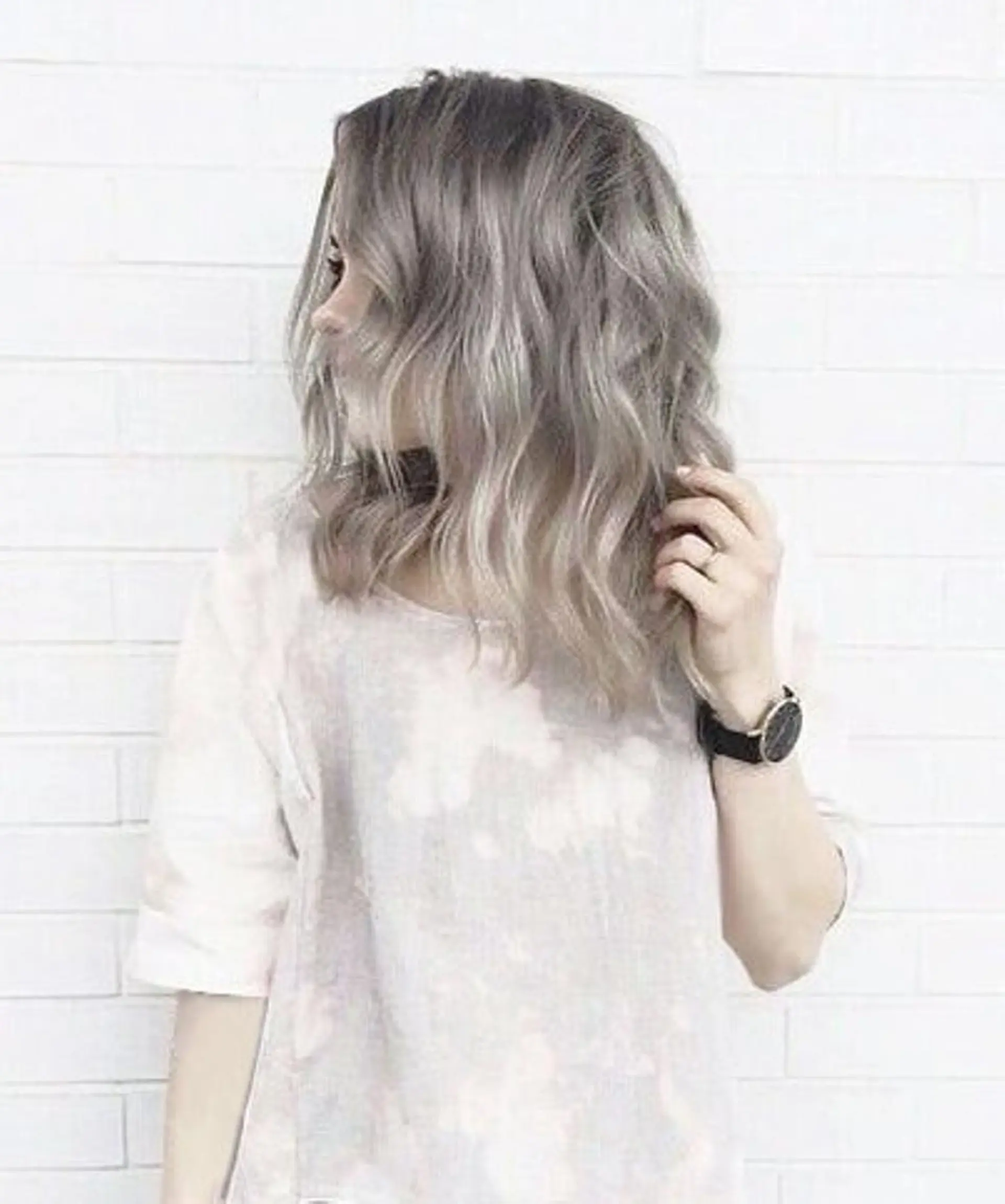 セミロング カラー パーマ ヘアアレンジ チビ編み込みエクステ シールEXどぅ〜すのヘアスタイル
