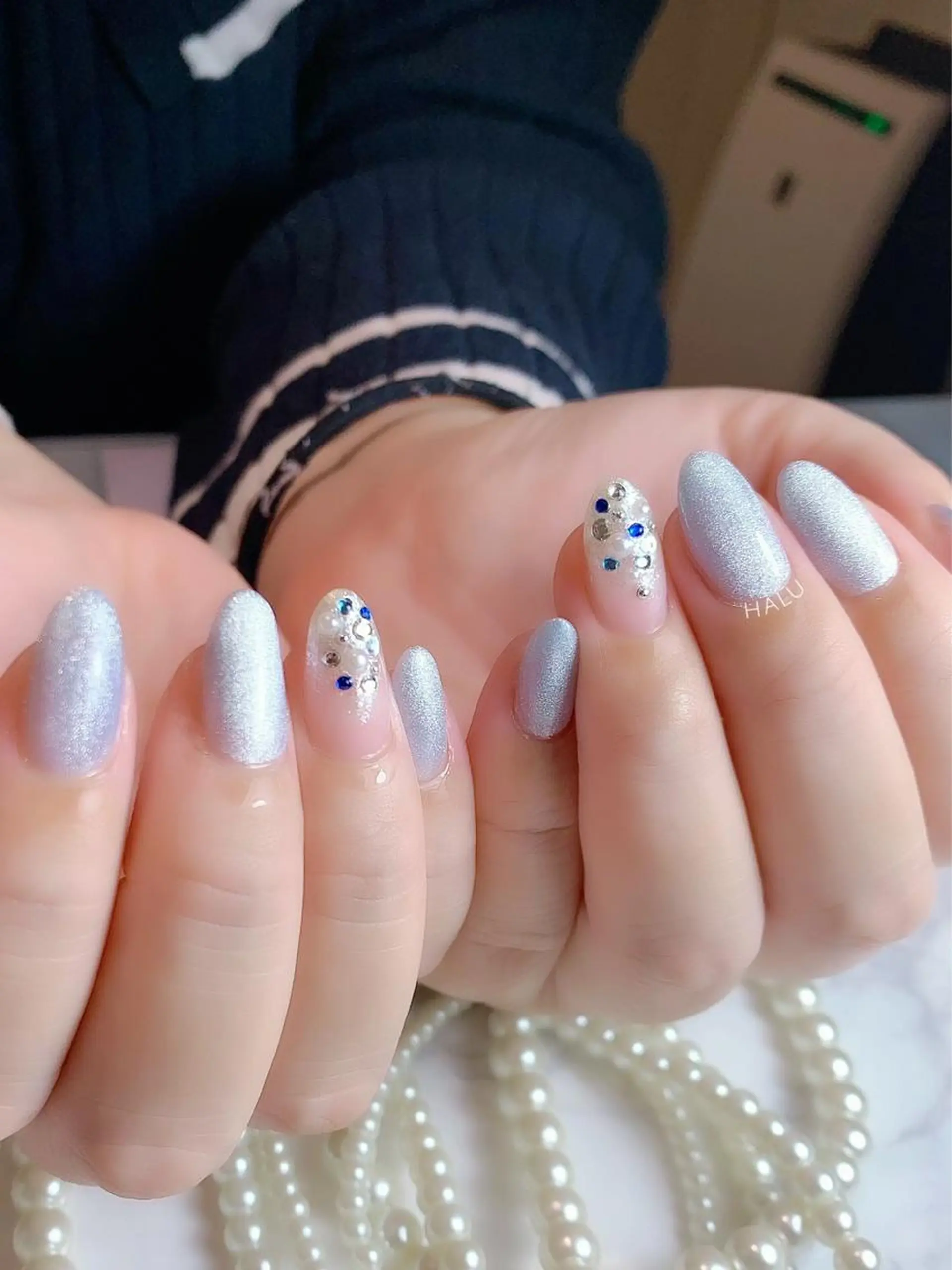 ネイル ブルー HALU ハルのネイルデザイン