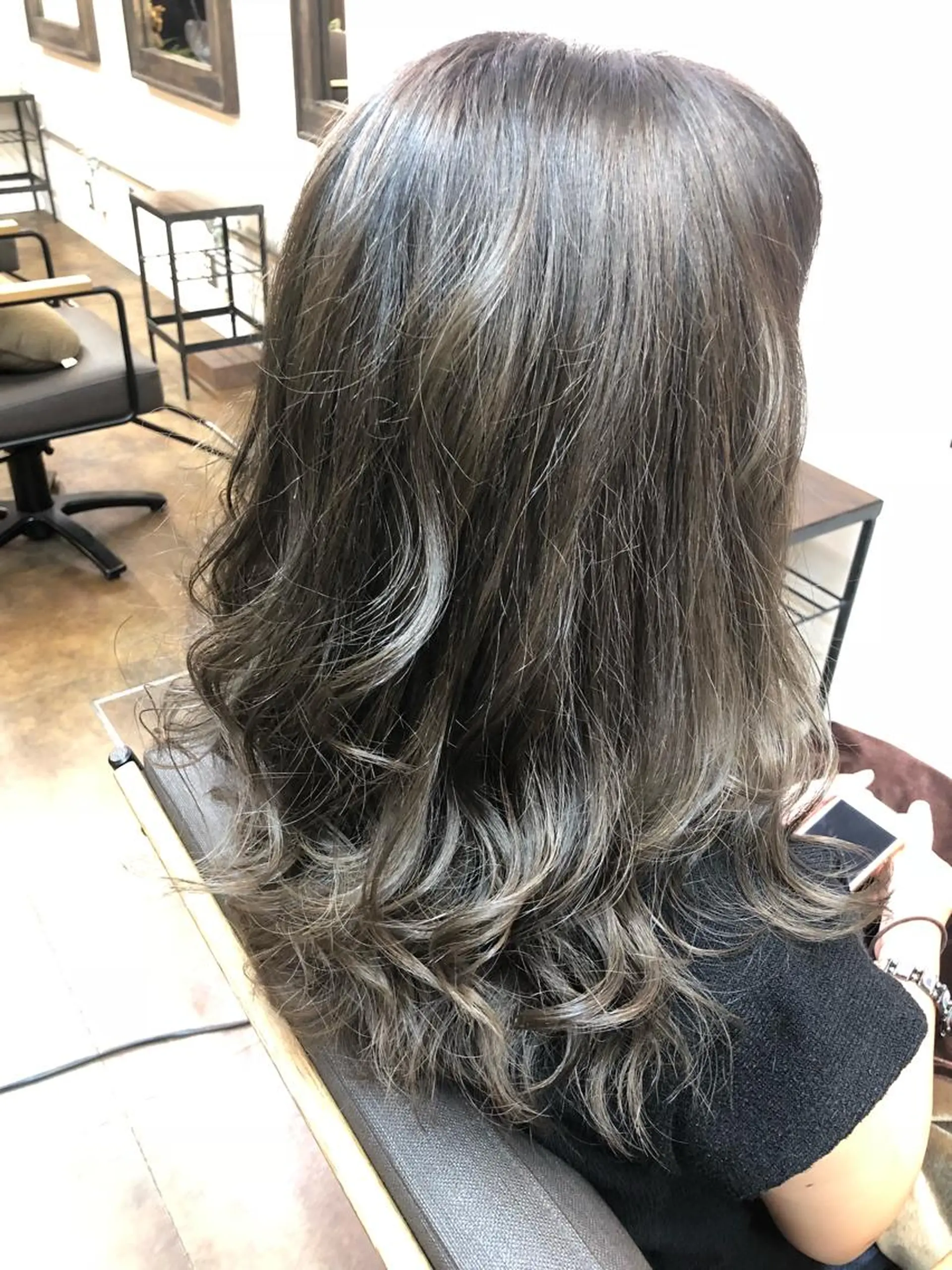 セミロング カラー コレットヘアー 田中アヤノのヘアスタイル