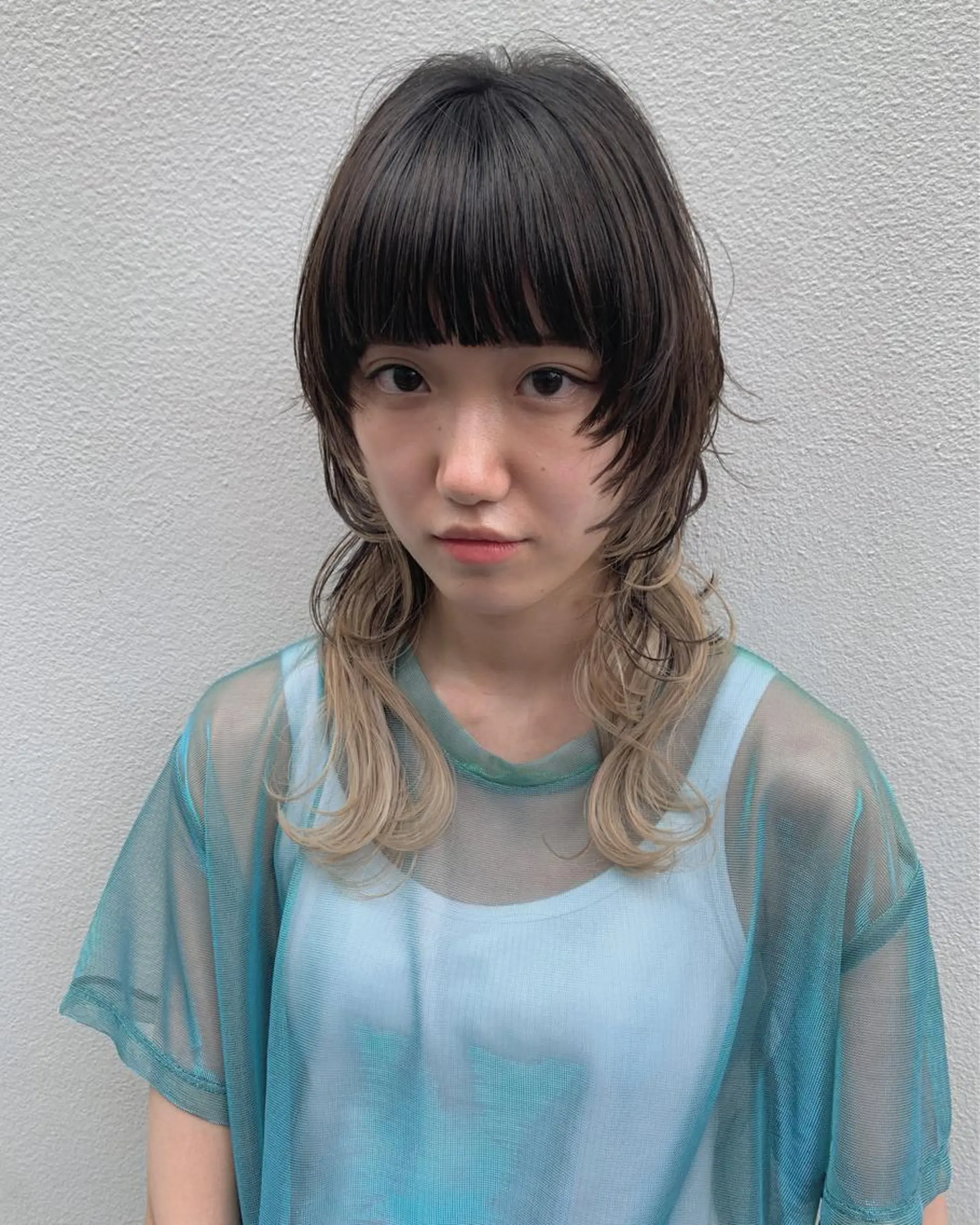 ロング カット ヘアカラー トリートメント ブリーチ/ウルフ ハッシュカット/石山のヘアスタイル