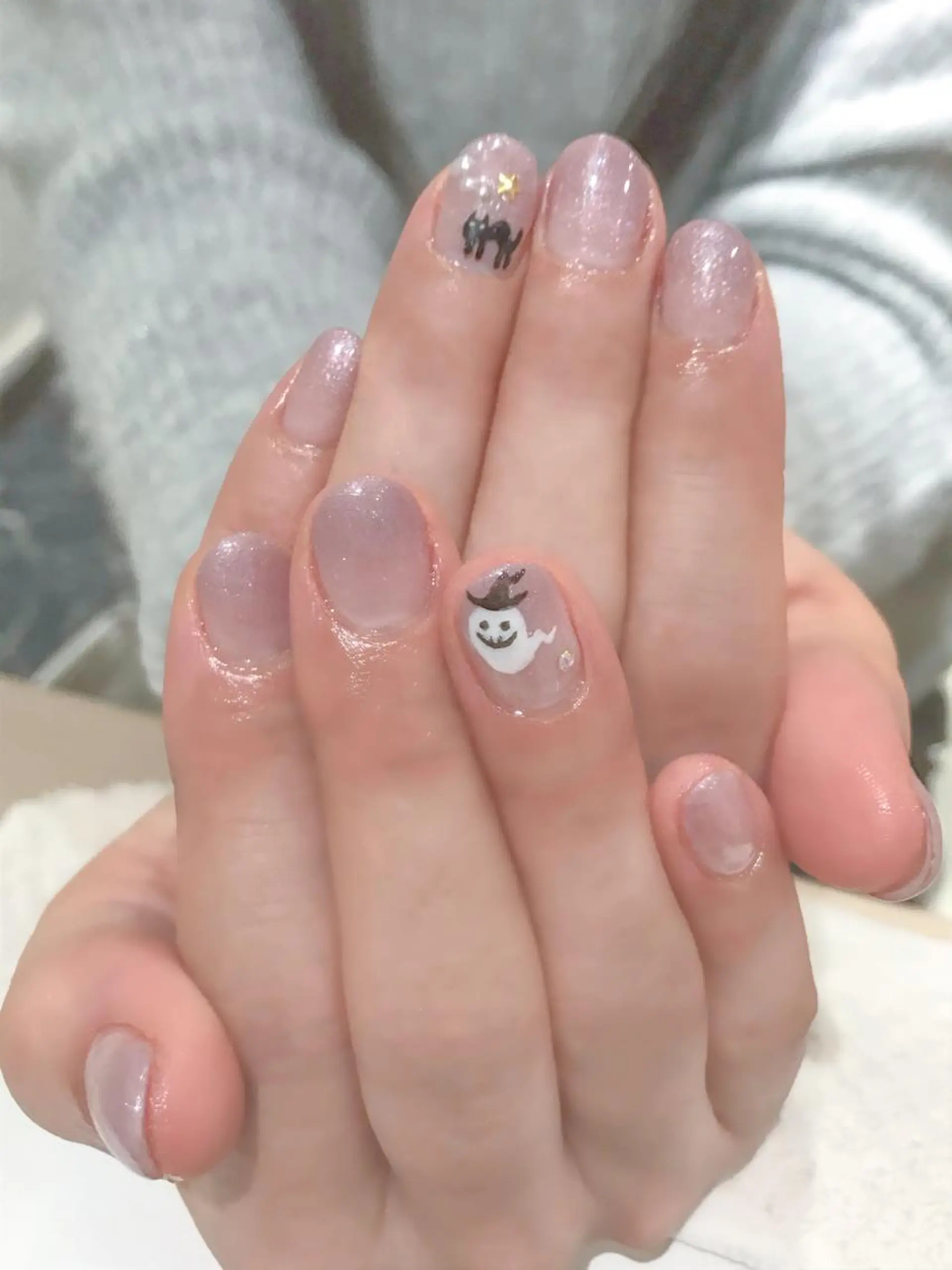 ネイル アートネイル グラデーション ハロウィン ラメ(グリッター) Nyanco Nailのネイルデザイン
