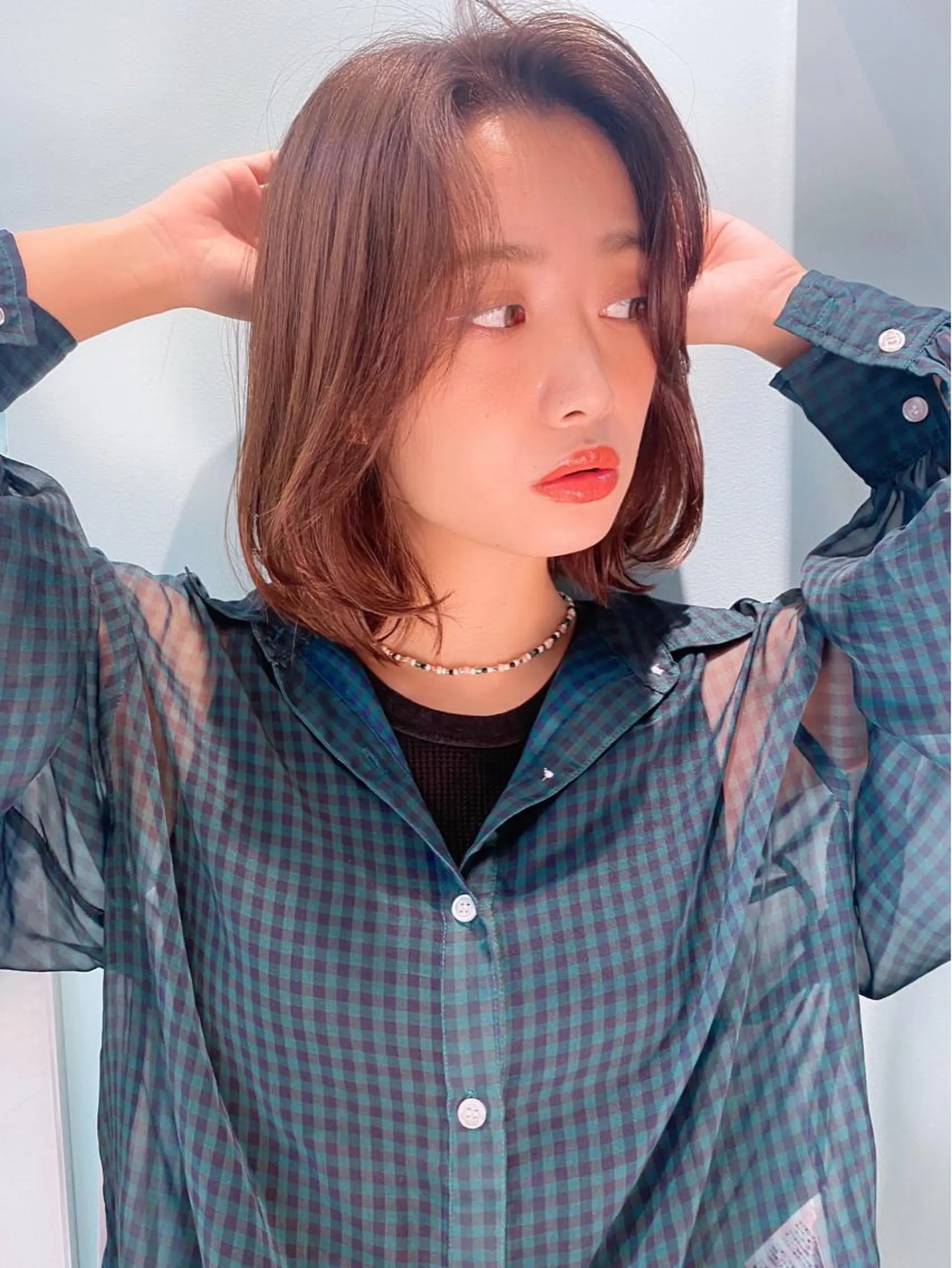 ミディアム ヘアカラー トリートメント 岡野 静華のヘアスタイル