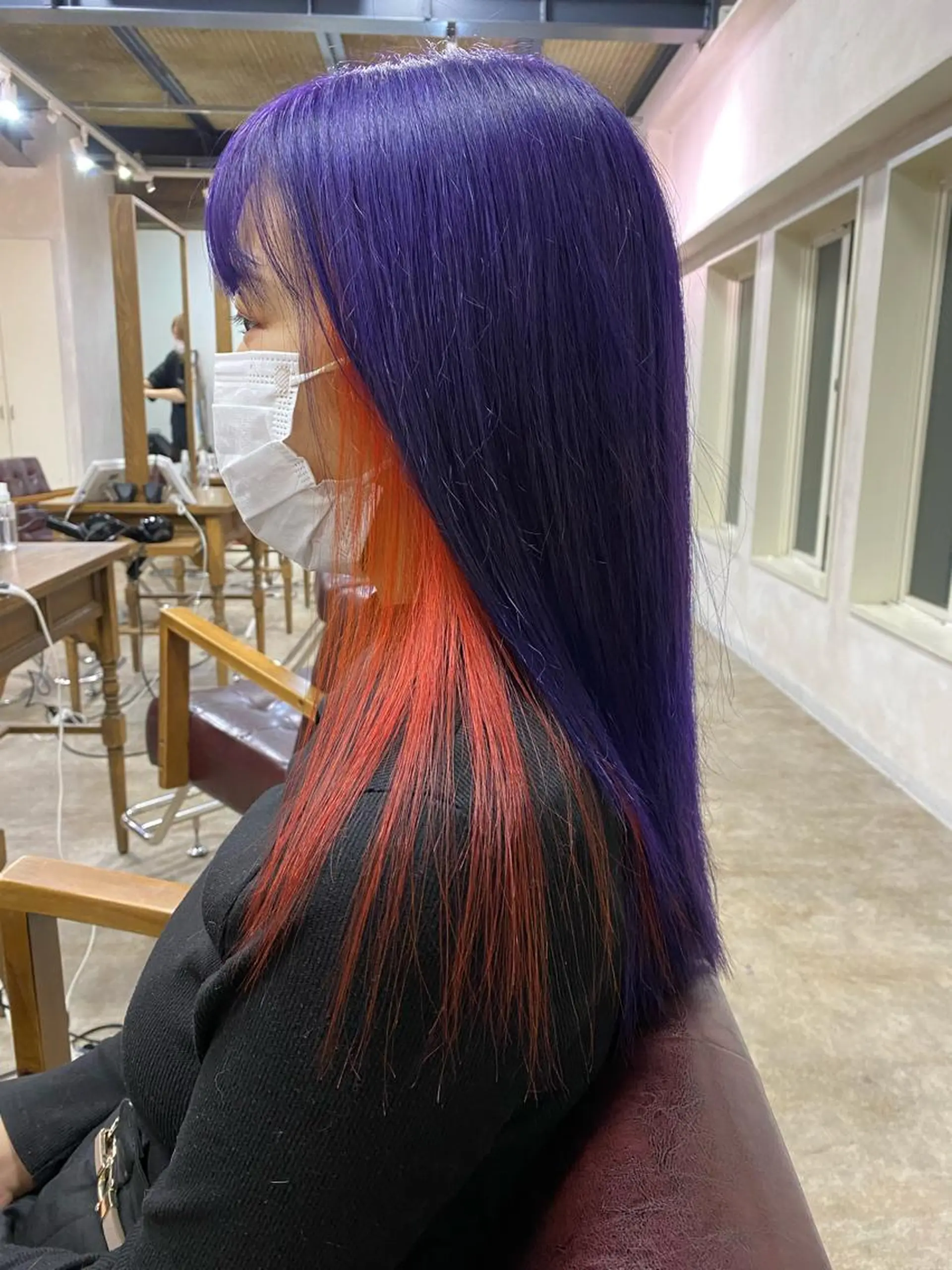 ミディアム カラー ブリーチ インナーカラー オレンジ ヘアカラー ミニモお気に入り数 No.1宍戸雄弥のヘアスタイル