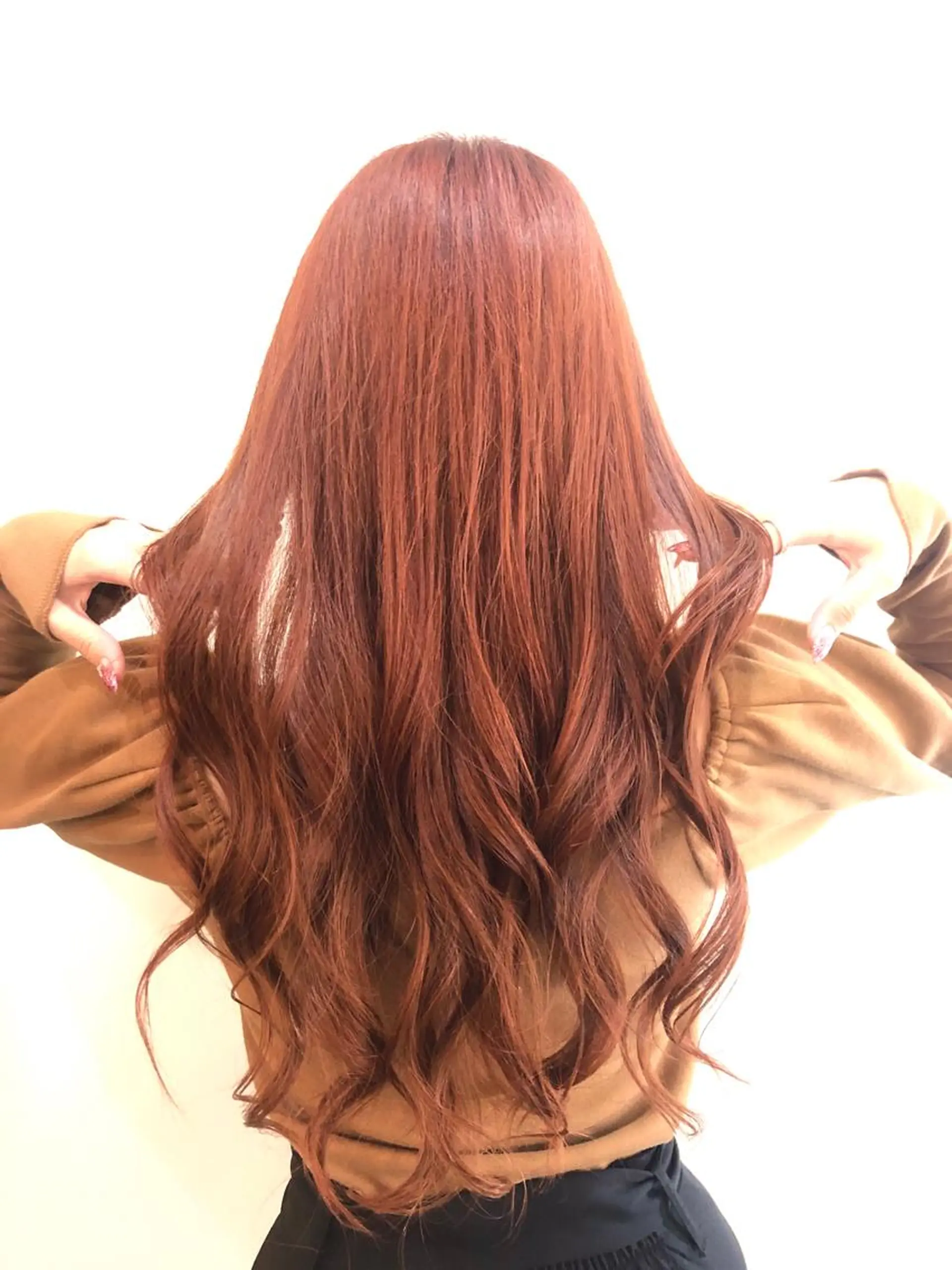 ロング カラー ヘアアレンジ ブラウンカラー レッドカラー レッドブラウン カット ヘアカラー トリートメント 🍀アレンジ簡単ヘア ☘️石田万里奈🍀のヘアスタイル