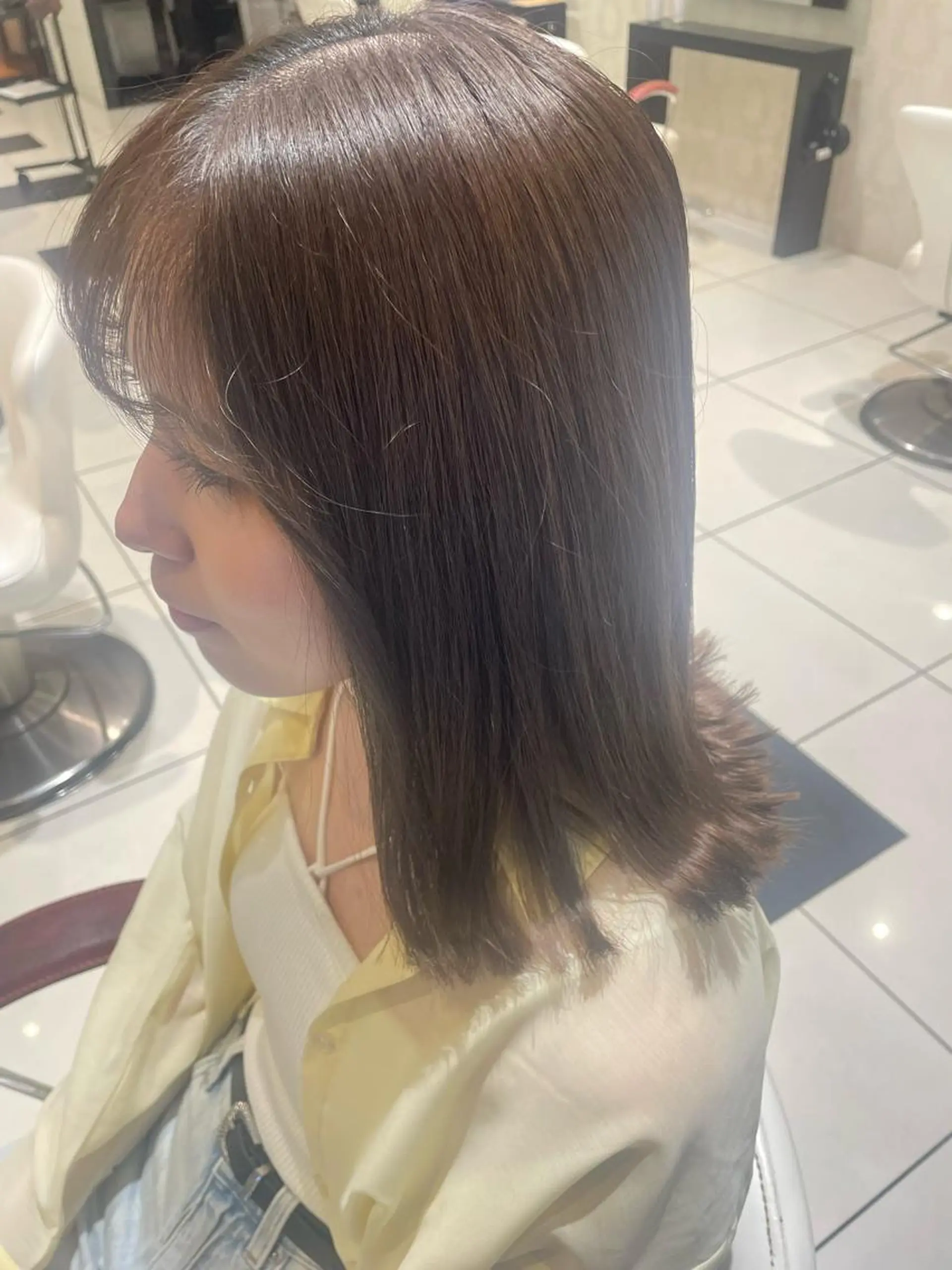 セミロング カット ヘアカラー 💞暖色カラー 💞risaのヘアスタイル