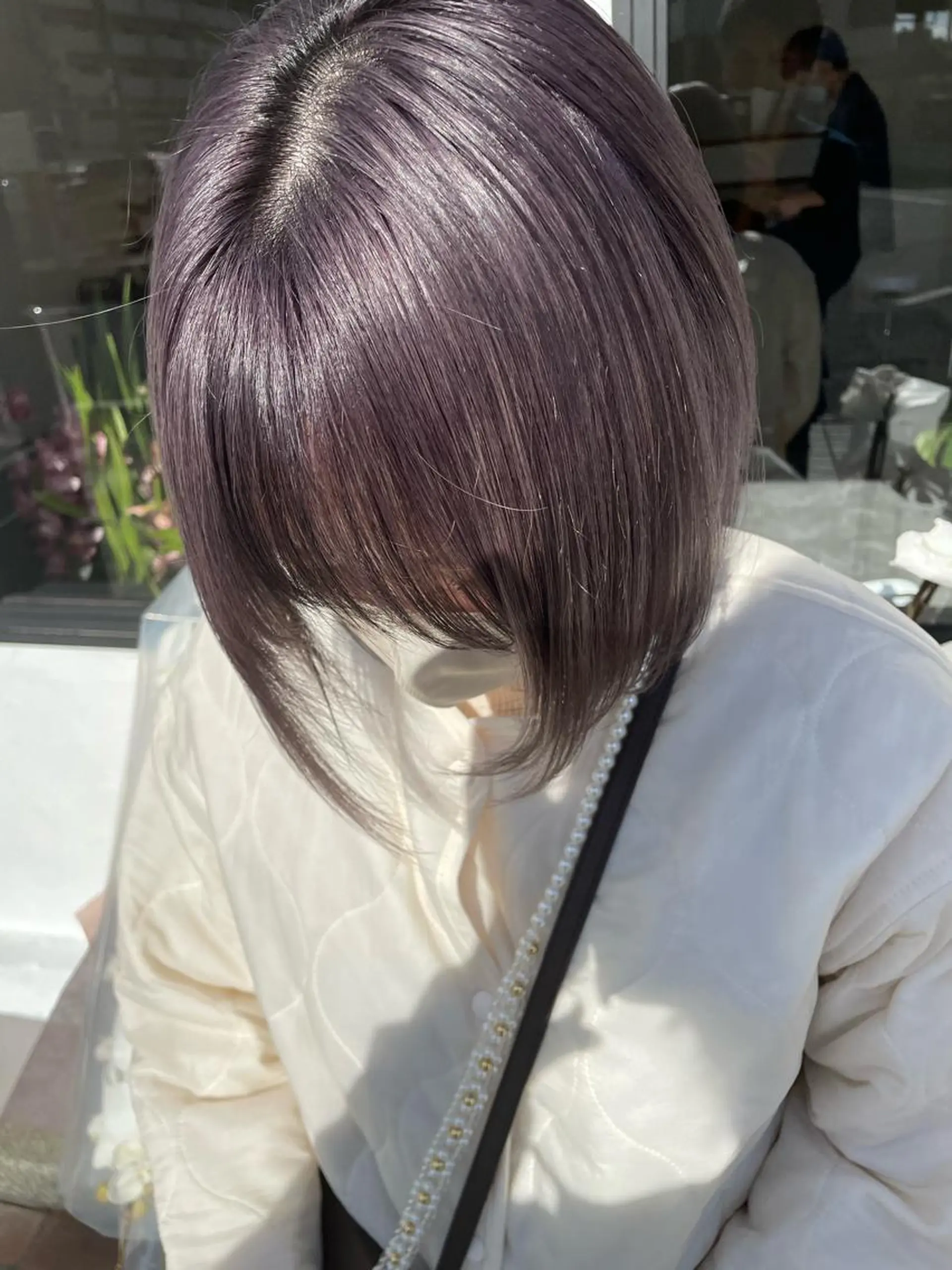 ショート ショートボブ 韓国風カラー ボブ ハイライト 髪質改善 hair terra ce M奈良店のヘアスタイル