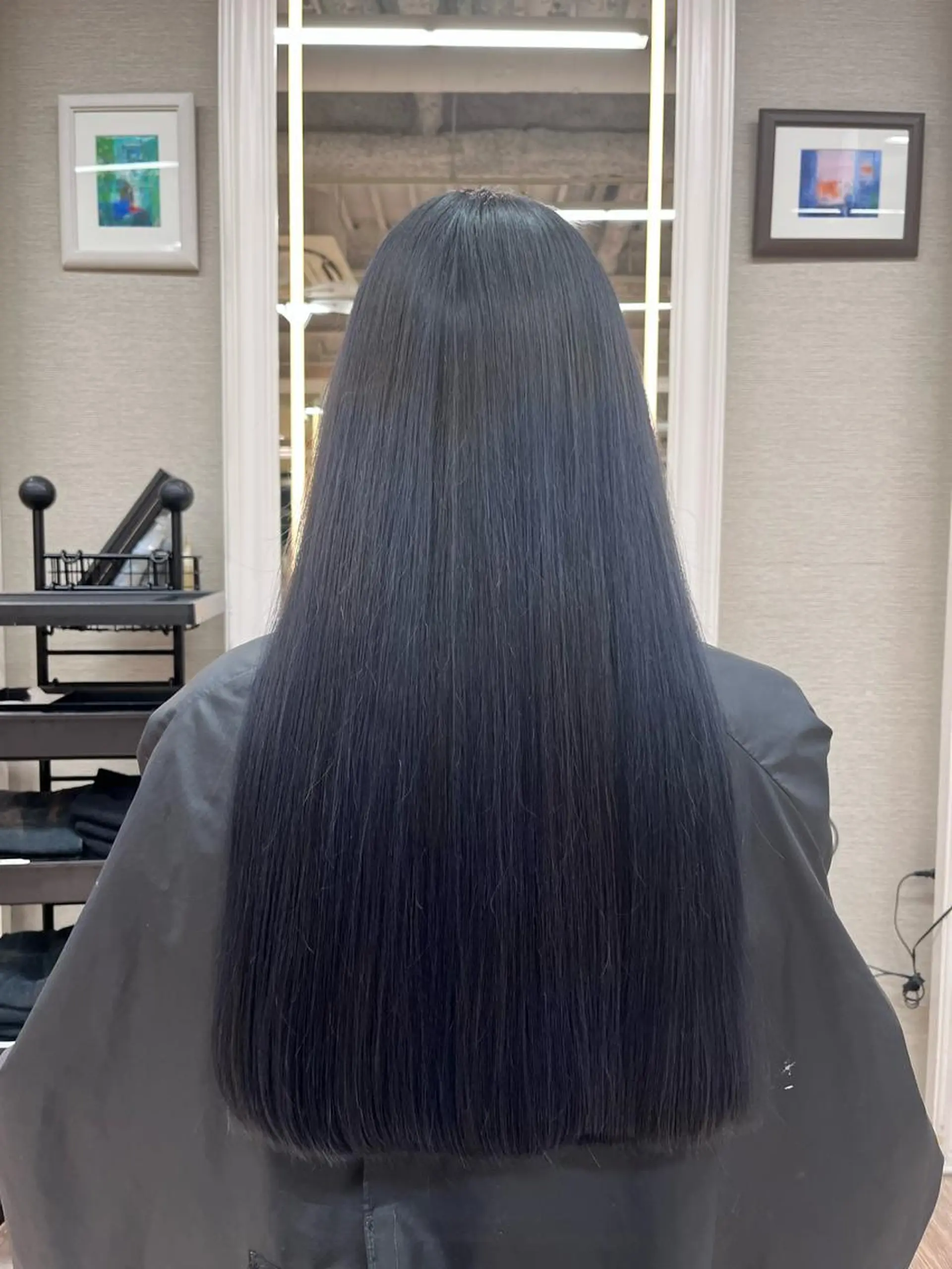 ロング カラー バレイヤージュ ブルーカラー グラデーションカラー レイヤーカット dogstar小林諒 パーマ/レイヤーのヘアスタイル