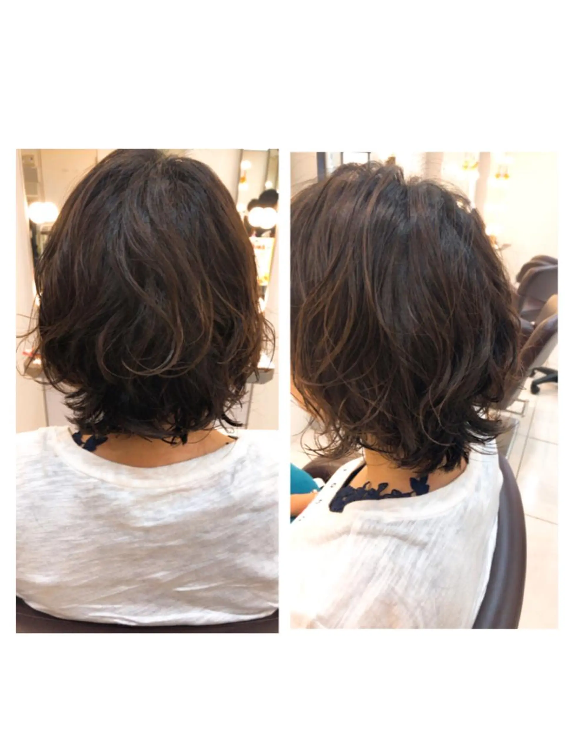 ミディアム パーマ 品田 真里のヘアスタイル