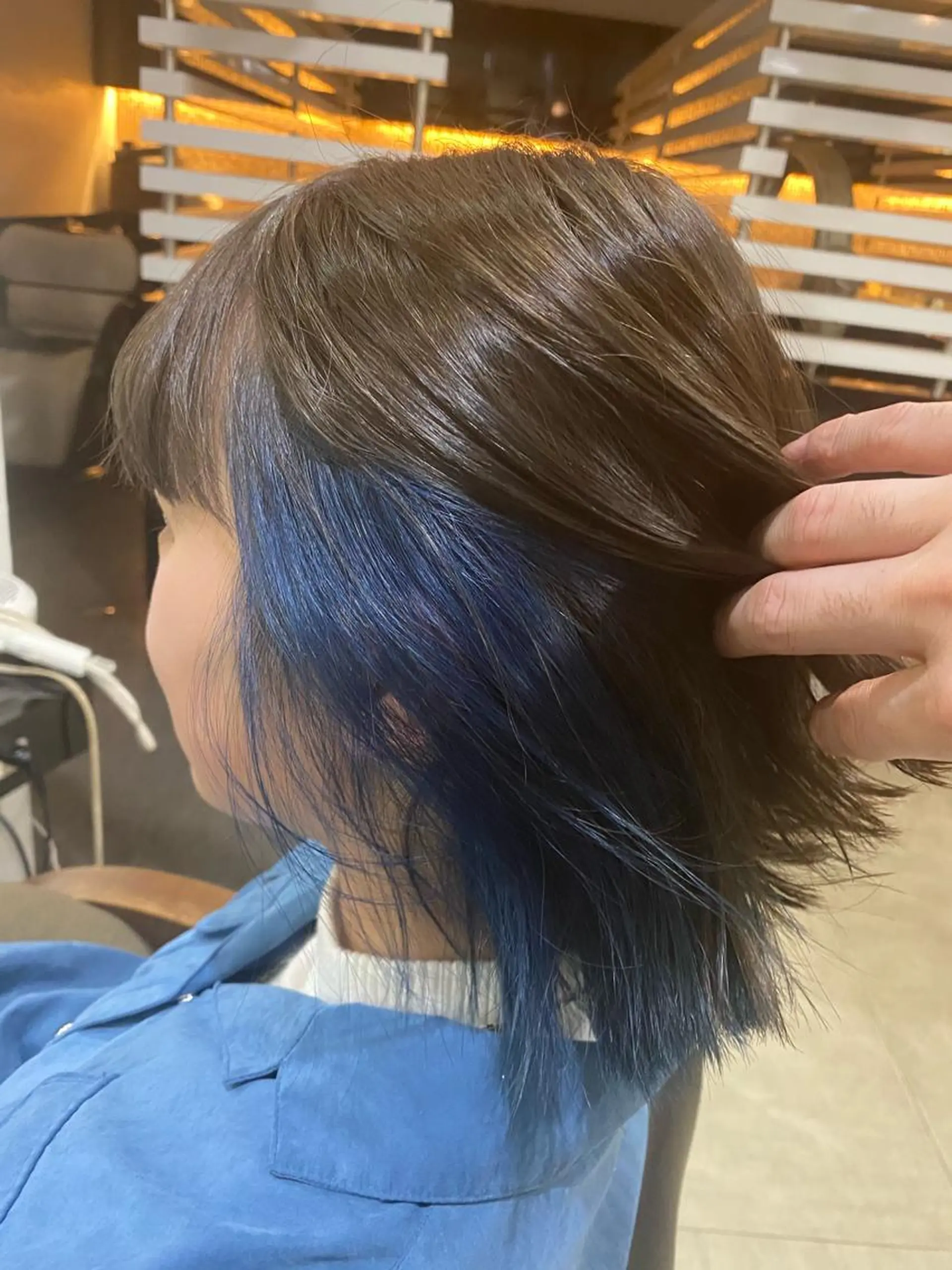ショート カラー ヘアアレンジ ブルーカラー インナーカラー 烏山 達也のヘアスタイル