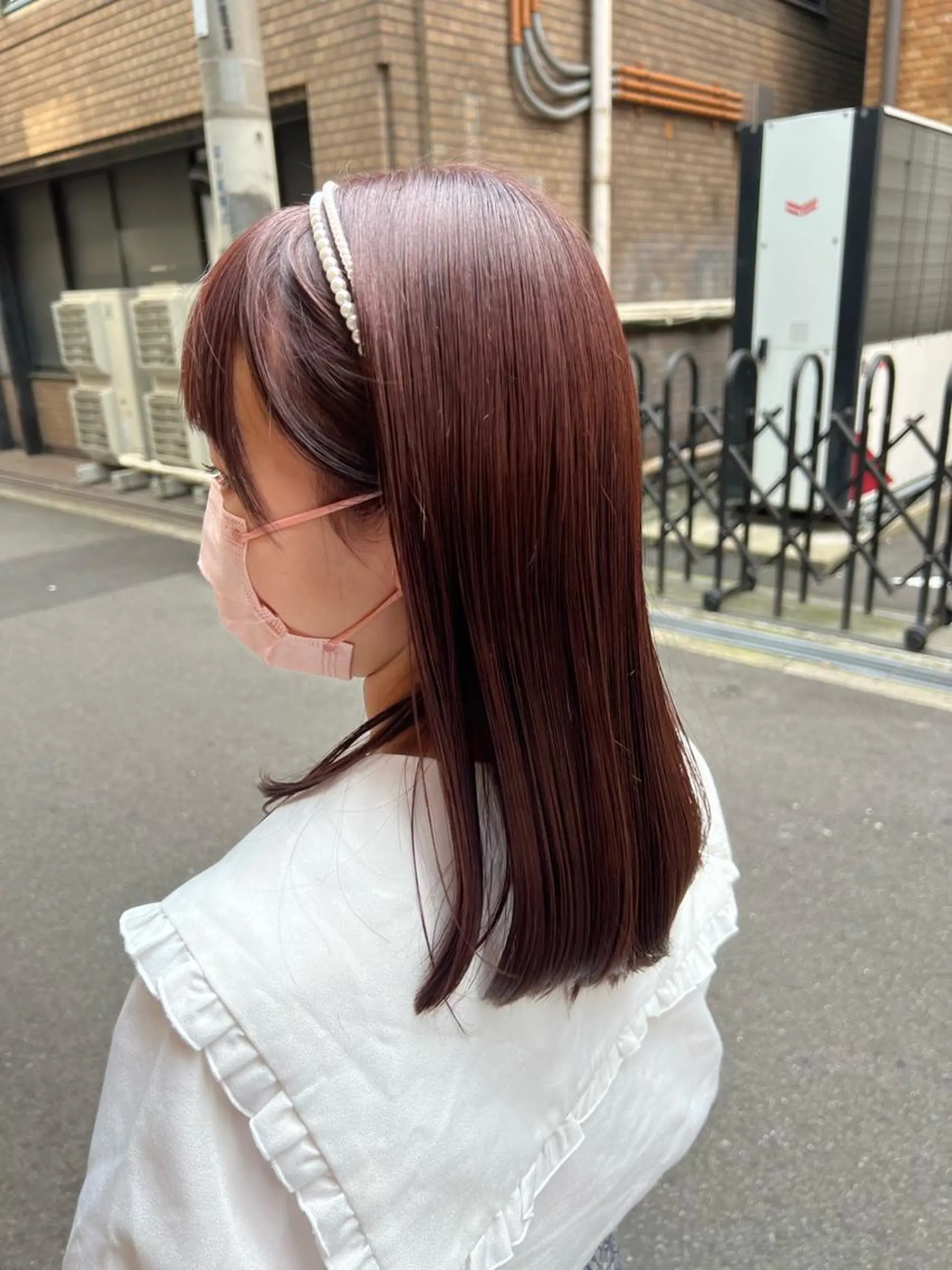 ミディアム カラー ピンクカラー 髪質改善ストレート Kantaのヘアスタイル